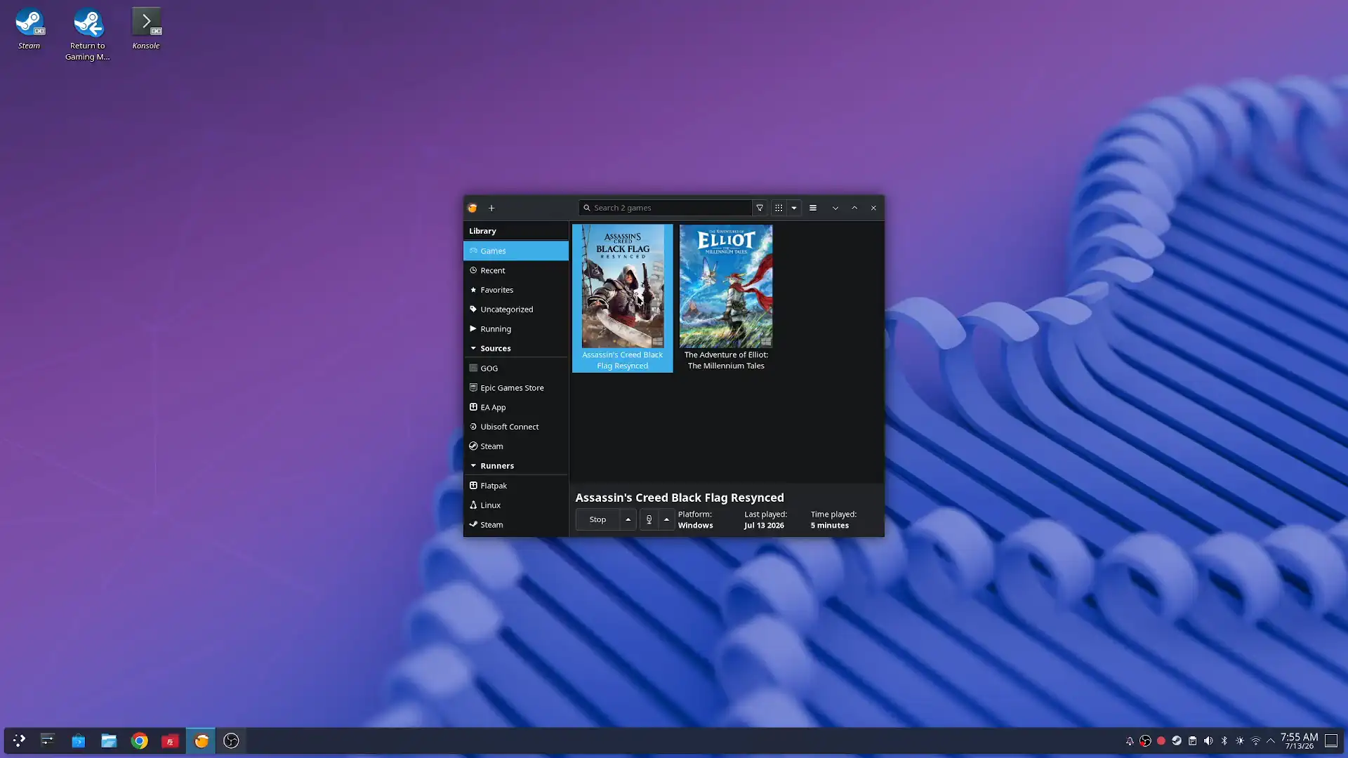 Успешный запуск взломанной Assassin's Creed Black Flag Resynced на Steam Machine