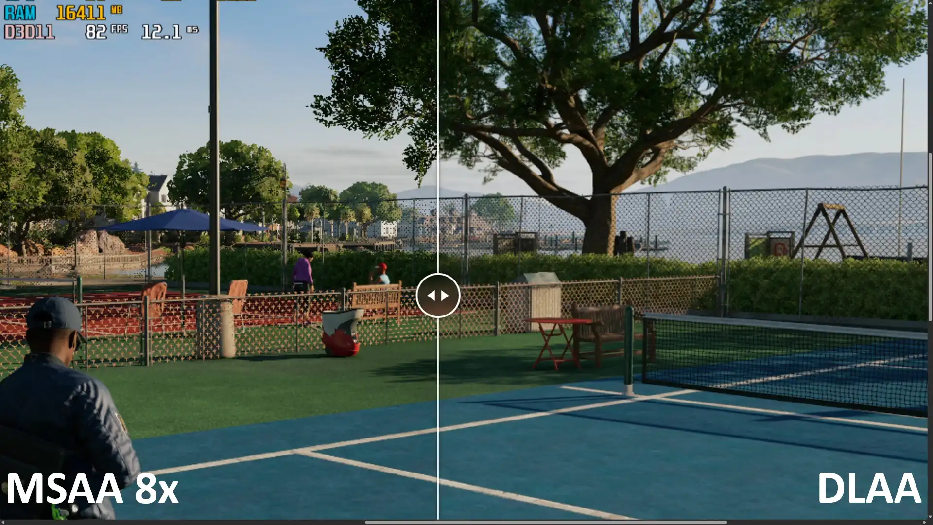 Сравнение производительности и четкости MSAA 8x и DLAA в Watch Dogs 2 через Luma Framework