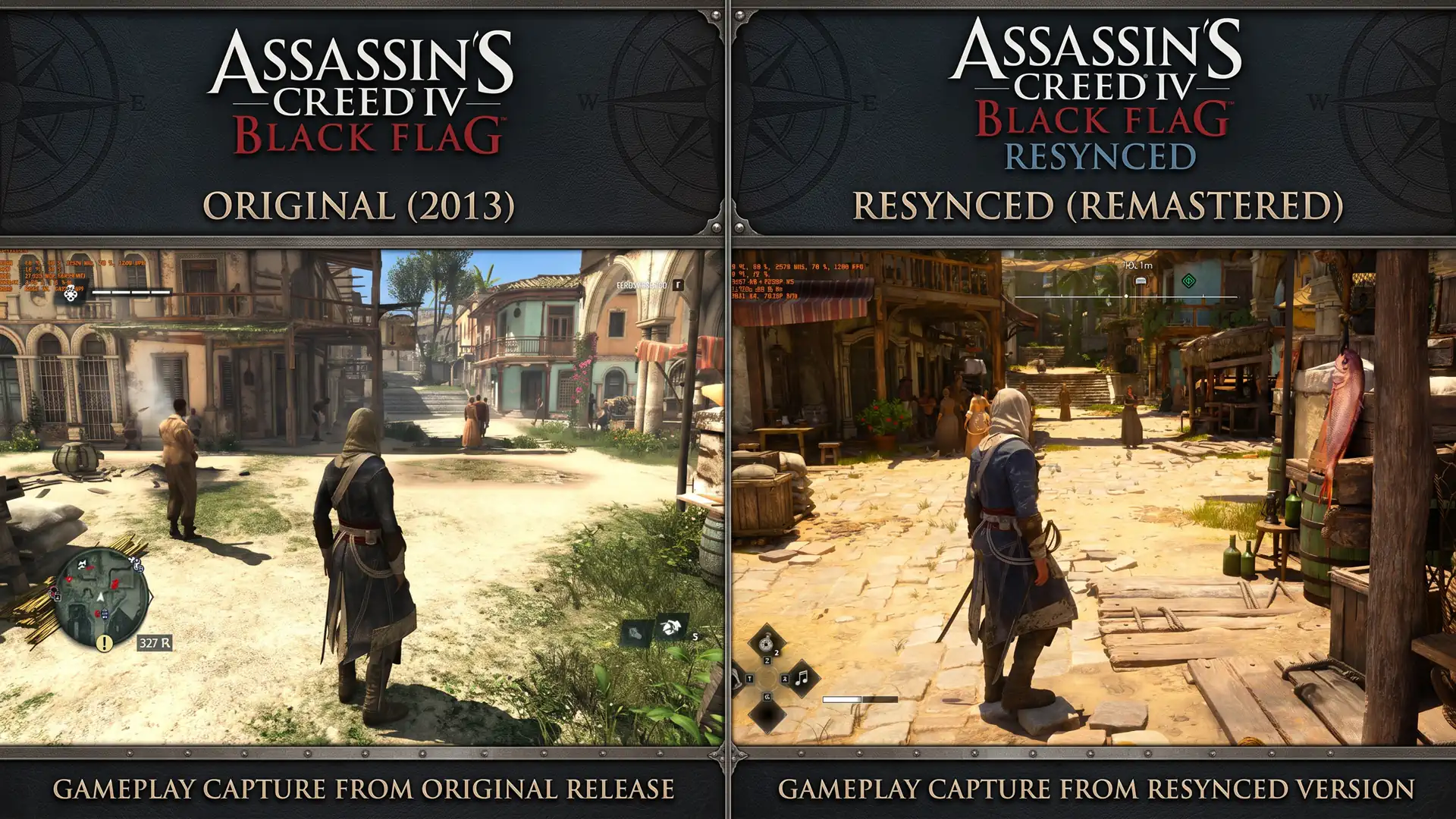 Сравнение графики Assassin’s Creed IV Black Flag Resynced против оригинальной версии 2013 года