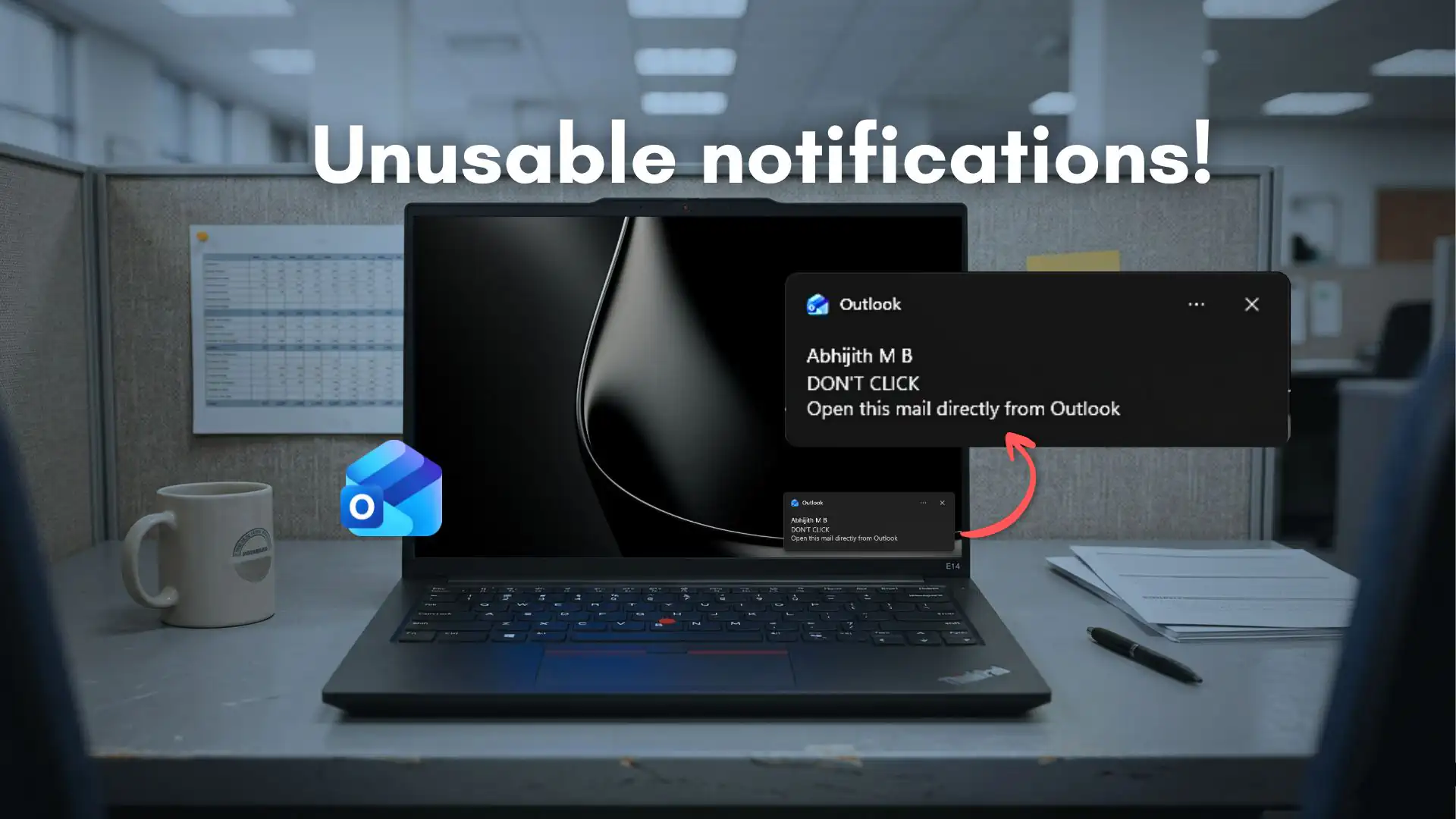 Новый Outlook тратит 10 секунд на открытие писем из уведомлений Windows 11