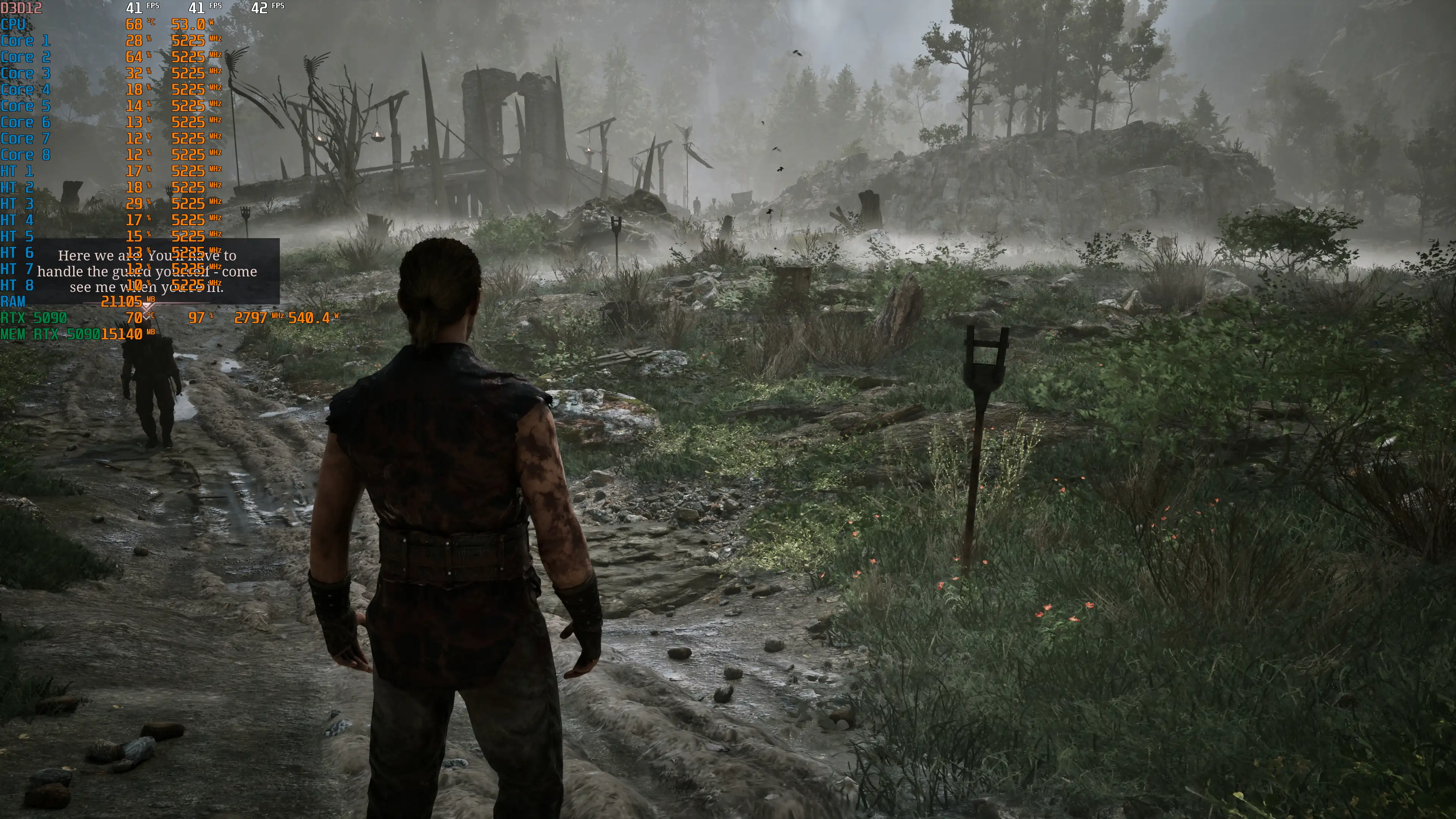 Gothic 1 Remake на RTX 5090 показывает 41–42 FPS в 4K на Alkimia Overdose