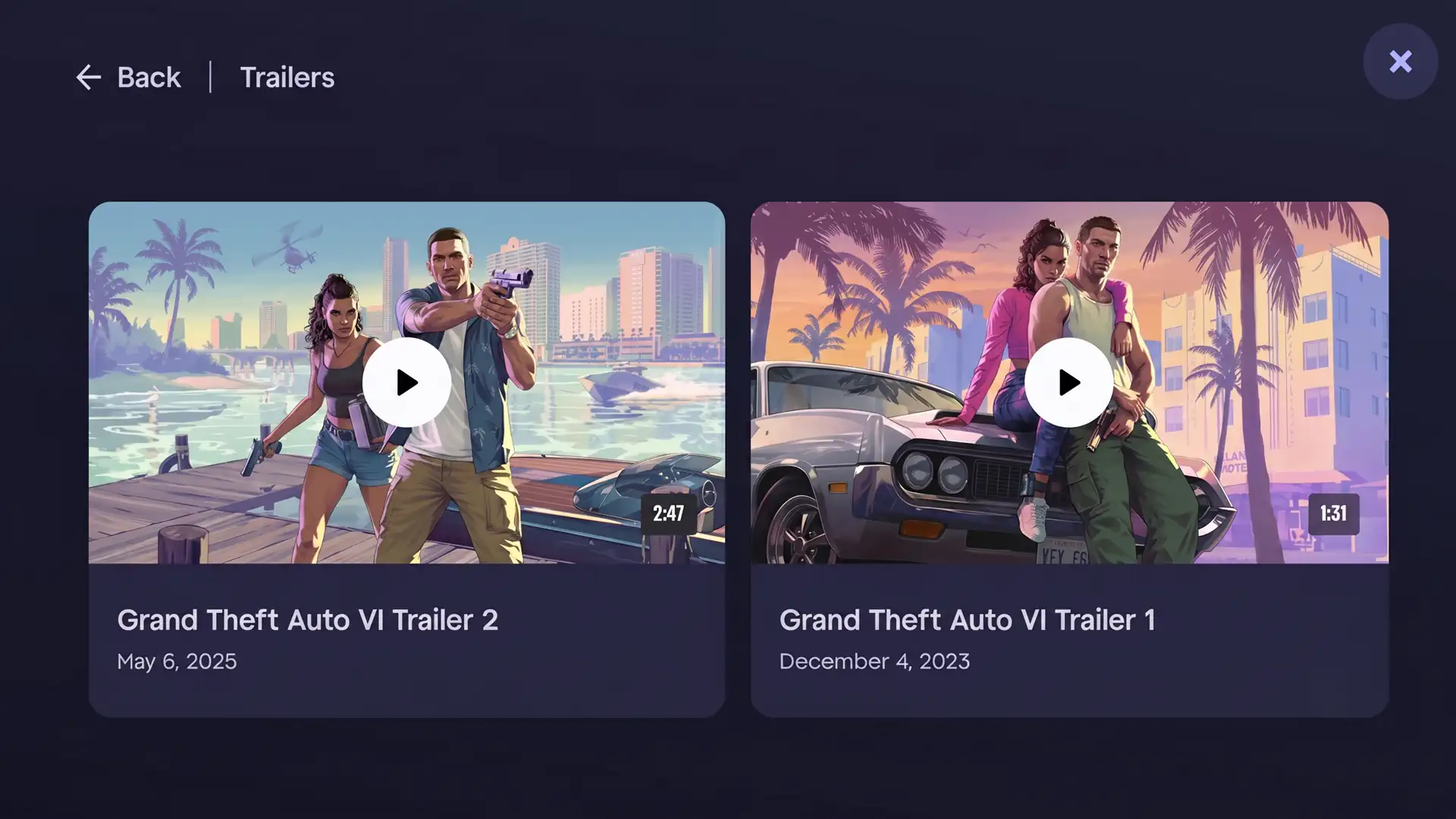 Rockstar Games убрала плашку новинки со второго трейлера Grand Theft Auto VI
