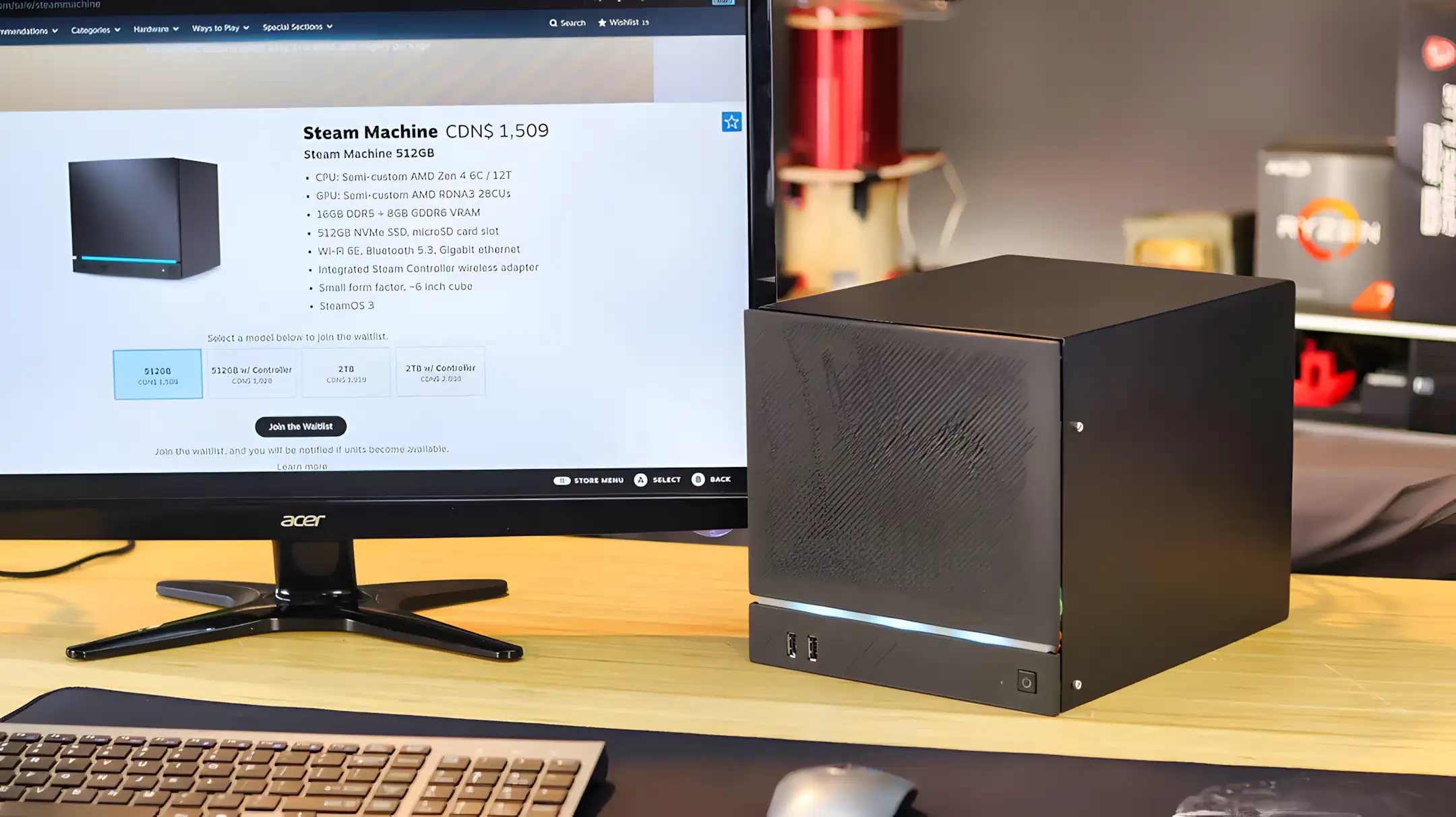 Энтузиаст собрал аналог консоли Valve Steam Machine из старого ПК за 200$