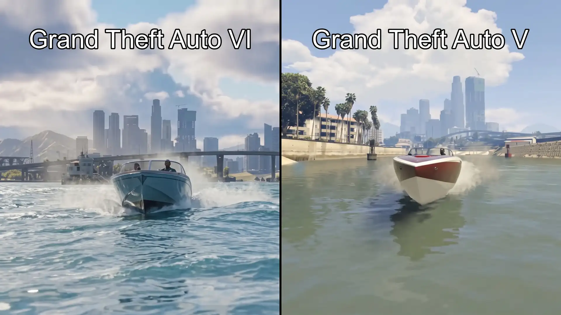 Сравнение физики воды в Grand Theft Auto VI и Grand Theft Auto V