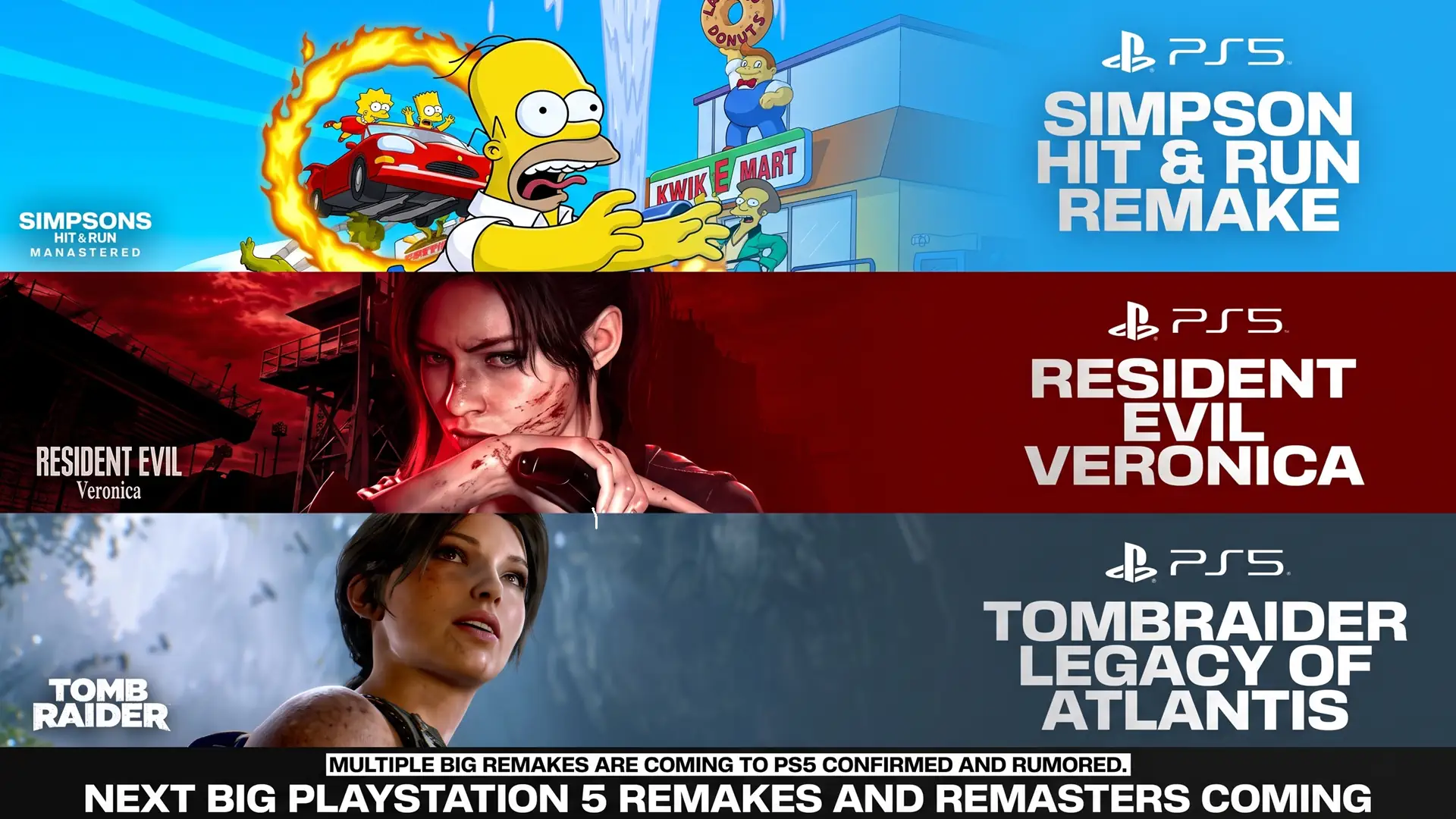 Resident Evil Code Veronica, Tomb Raider и The Simpsons Hit and Run получат ремейки для PS5