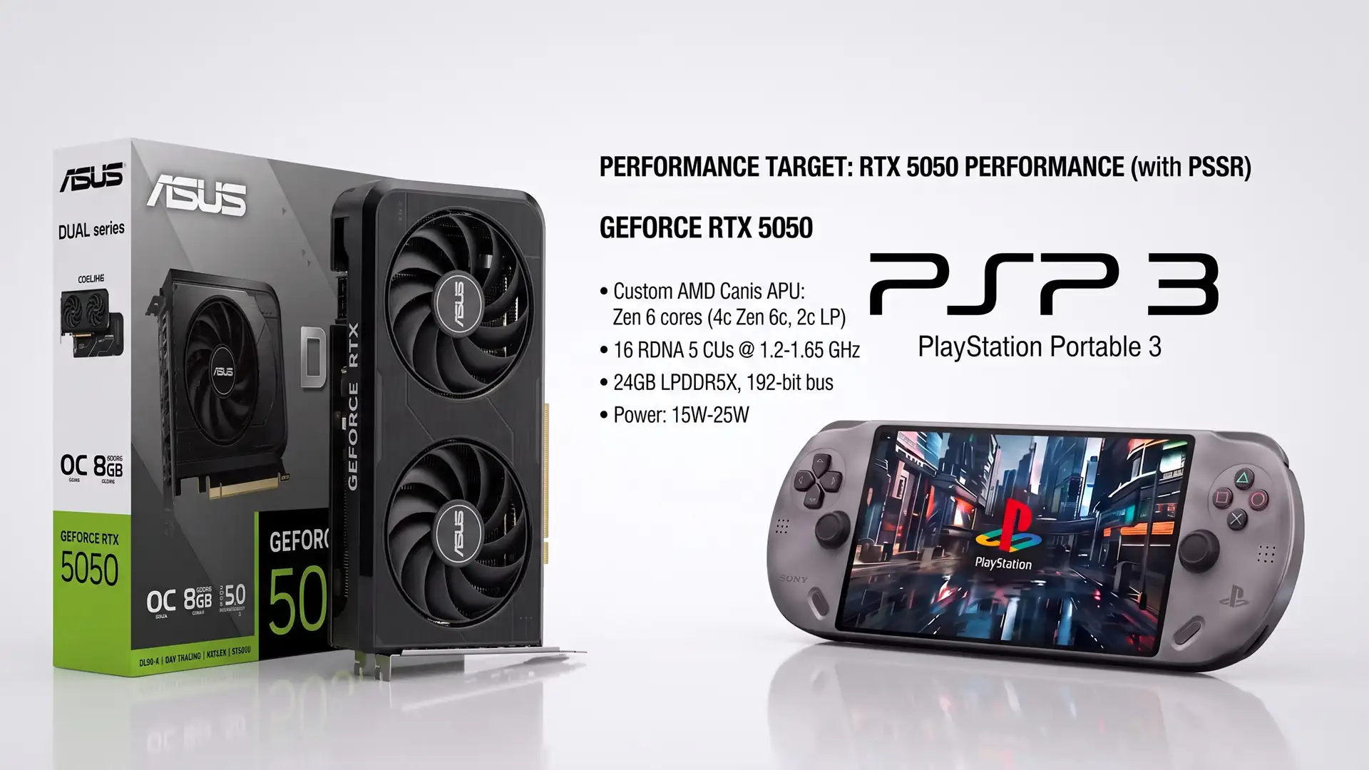 GPU PSP 3 Handheld на базе RDNA 5 сможет приблизиться к RTX 5050 благодаря PSSR