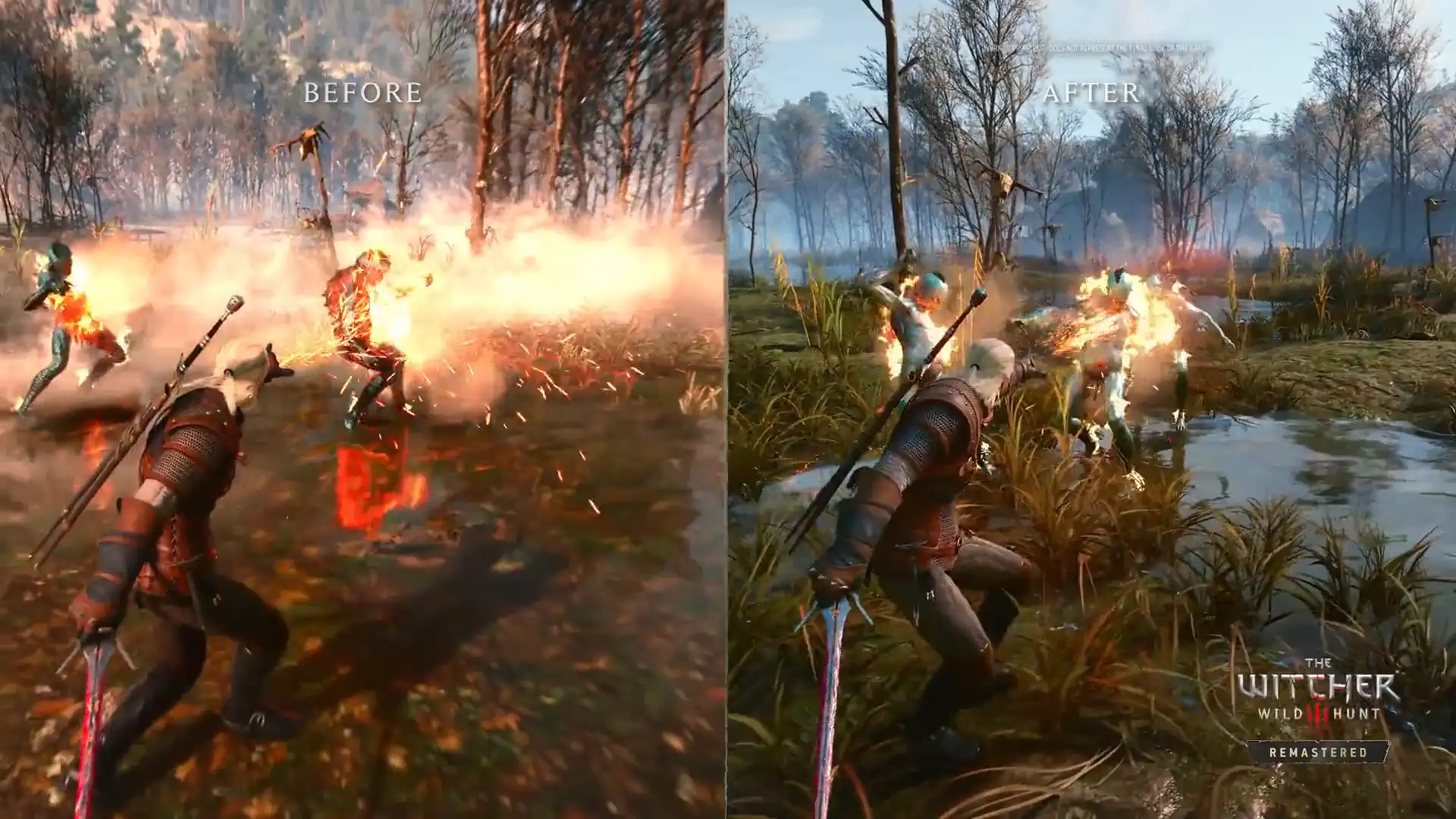 The Witcher 3 Remastered раскритиковали за огонь Игни и отсутствие отражений на воде