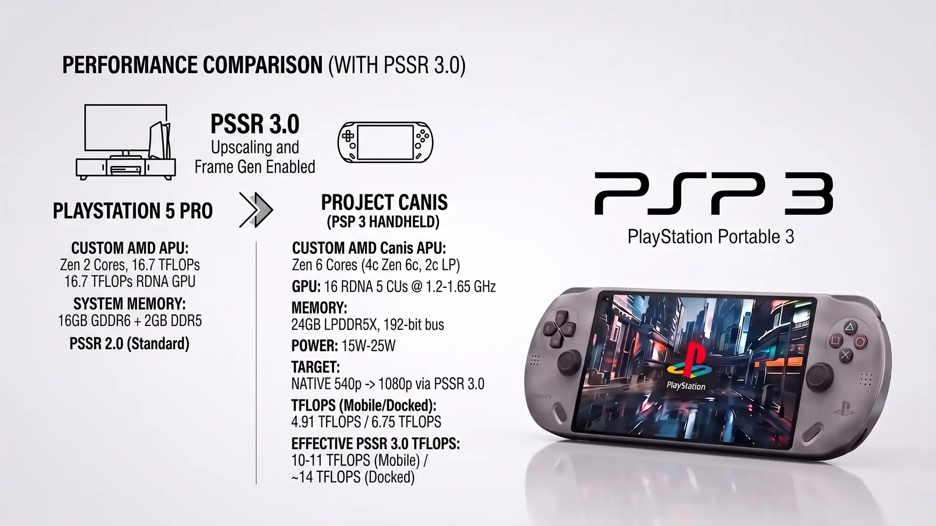 PSP 3 Handheld выйдет на 14 TFLOPS с PSSR 3.0 против 16.7 TFLOPS у PS5 Pro