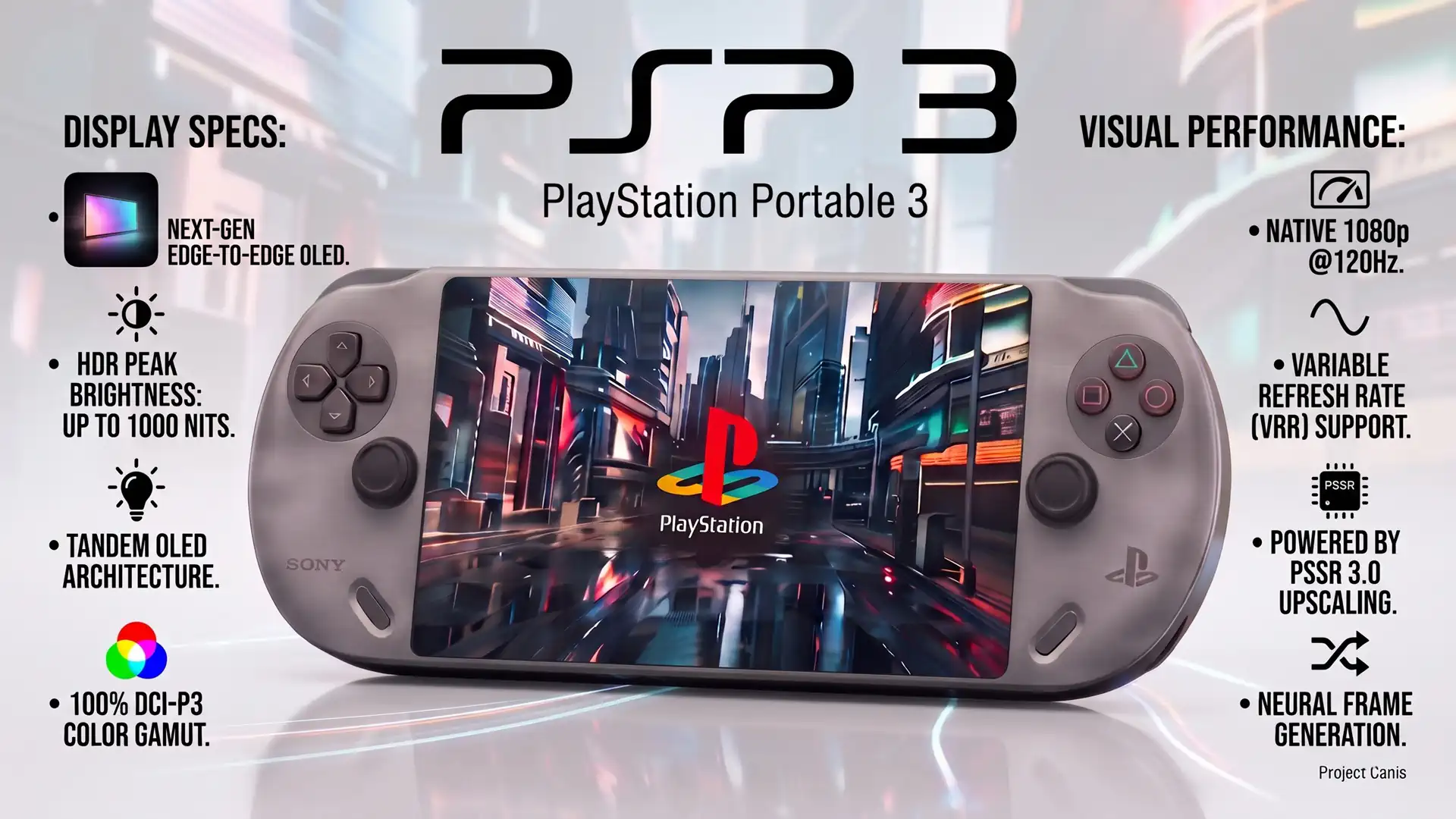 PSP 3 Handheld может получить безрамочный OLED-экран 1080p с частотой 120 Гц и VRR