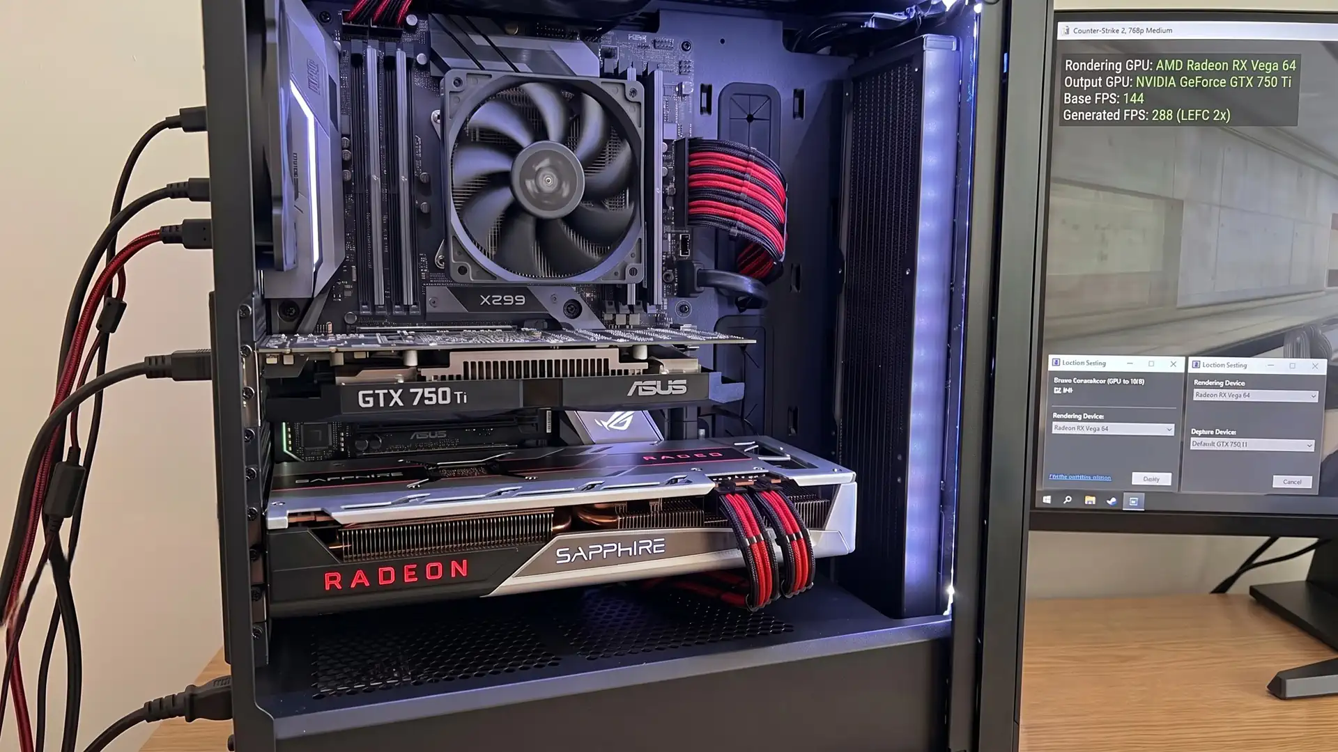 Lossless Scaling удвоил FPS до 288 в Counter-Strike 2 на связке RX Vega 64 и GTX 750 Ti
