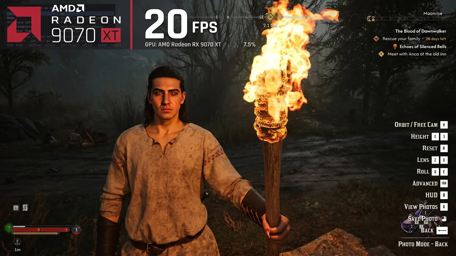 DLSS 5 запустили на Radeon RX 9070 XT в Blood of the Dawnwalker при 20–30 FPS в 1440p