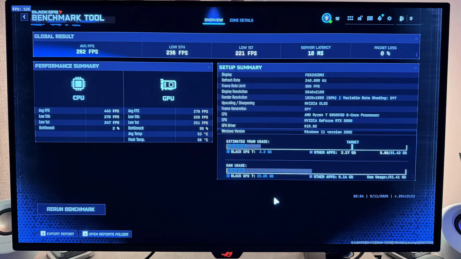 RTX 5090 выдает 262 FPS в Call of Duty Black Ops 7 при 50% рендеринге в 4K