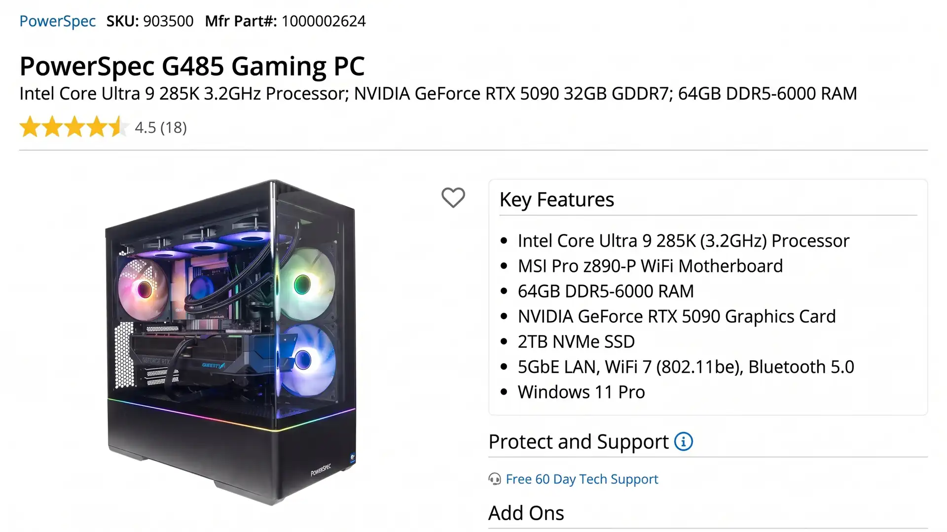 Энтузиаст потратил $6000 на ПК PowerSpec, чтобы получить RTX 5090