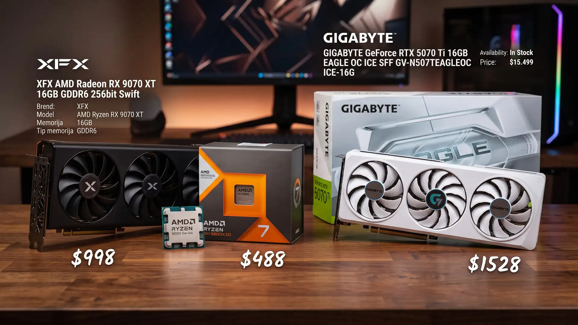 Комплект Ryzen 7 9800X3D и RX 9070 XT стоит дешевле одной GeForce RTX 5070 Ti