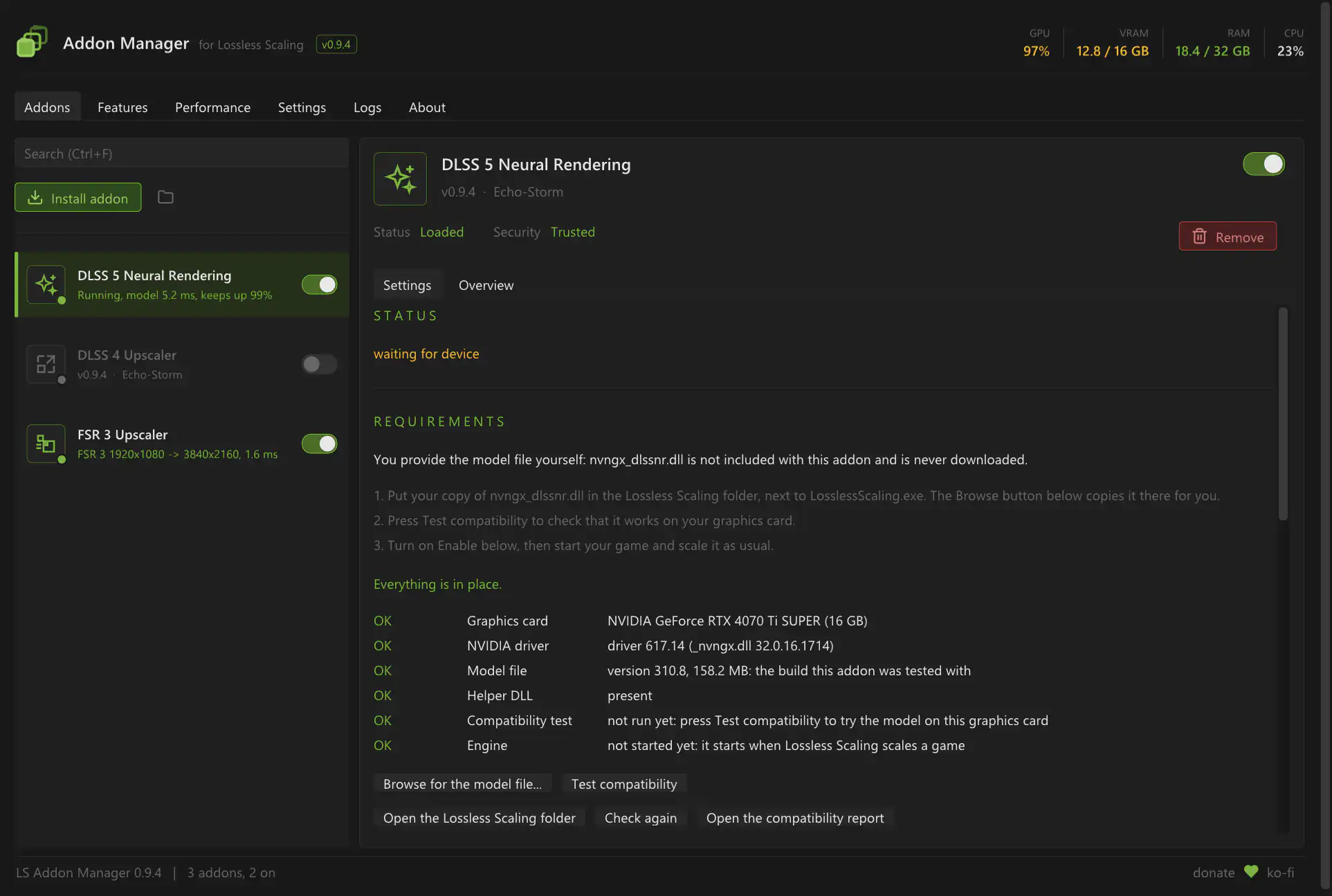 Lossless Scaling получил Addon Manager с поддержкой DLSS 5, DLSS 4 и FSR 3.1