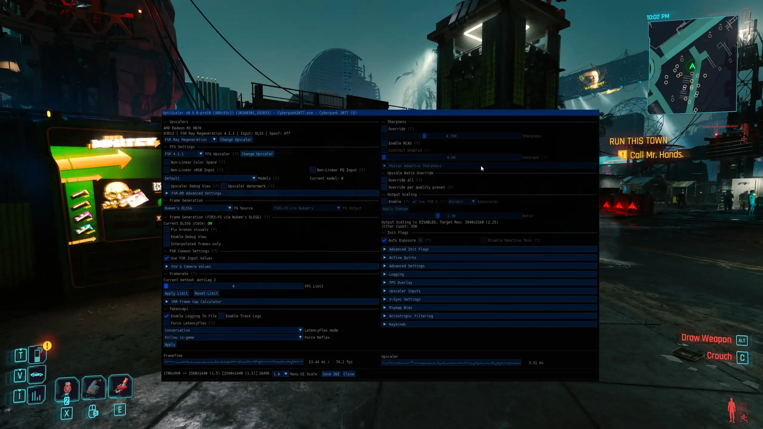 Интеграция AMD Ray Regeneration в Cyberpunk 2077 приводит к мерцанием текстур