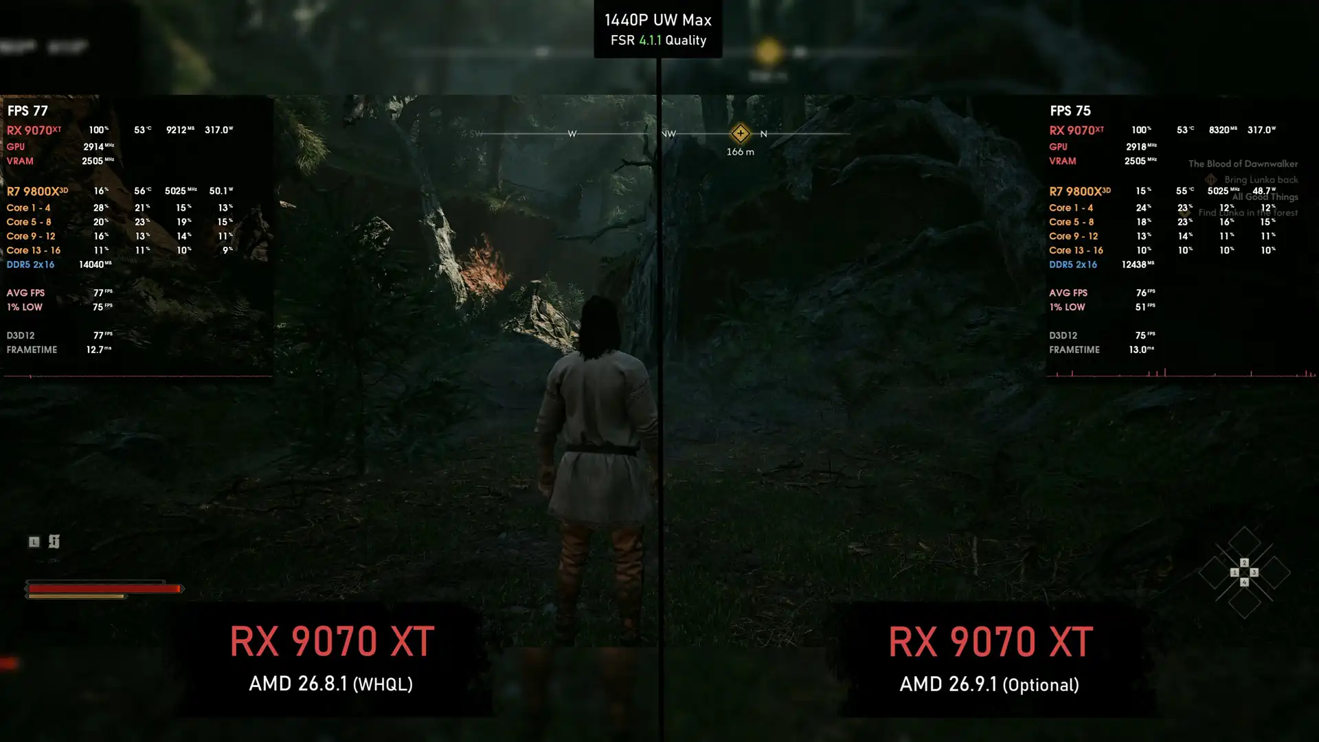Radeon RX 9070 XT показала снижение FPS после установки драйвера AMD Adrenalin 26.9.1