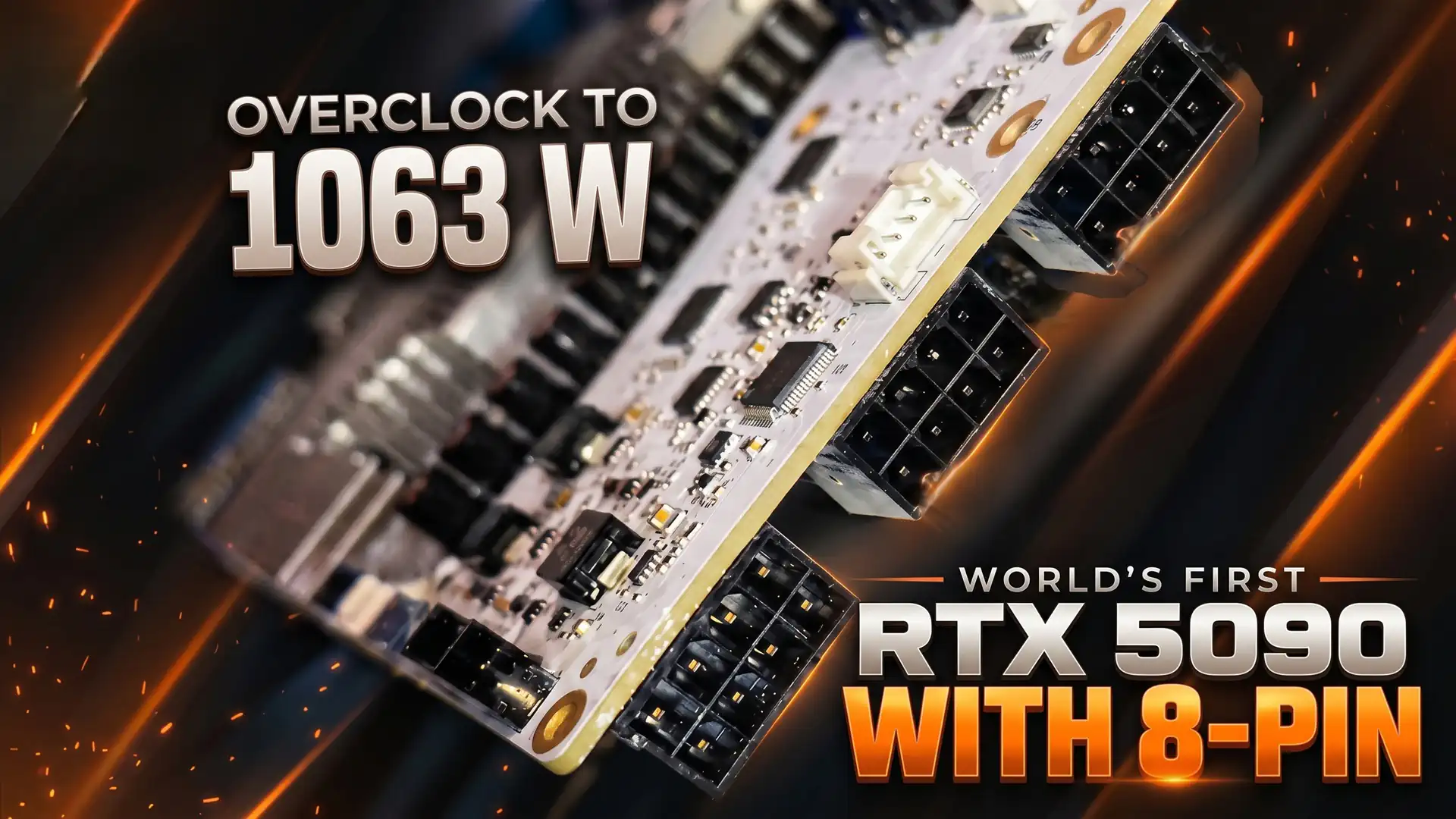 GeForce RTX 5090 разогнали до 1063 W после замены 12VHPWR на три 8-пиновых разъема