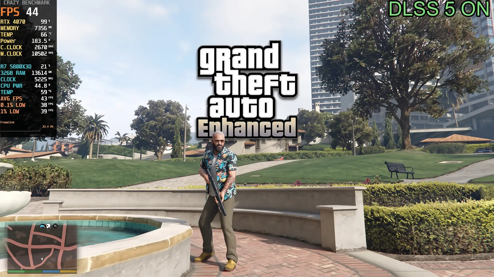 GTA V Enhanced с трассировкой лучей и DLSS 5 выдала лишь 43 FPS на RTX 4070