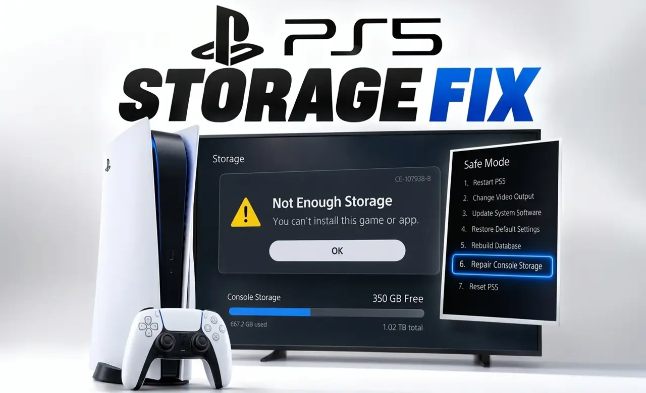 PS5 ошибочно блокирует обновления и загрузки при достаточном свободном месте