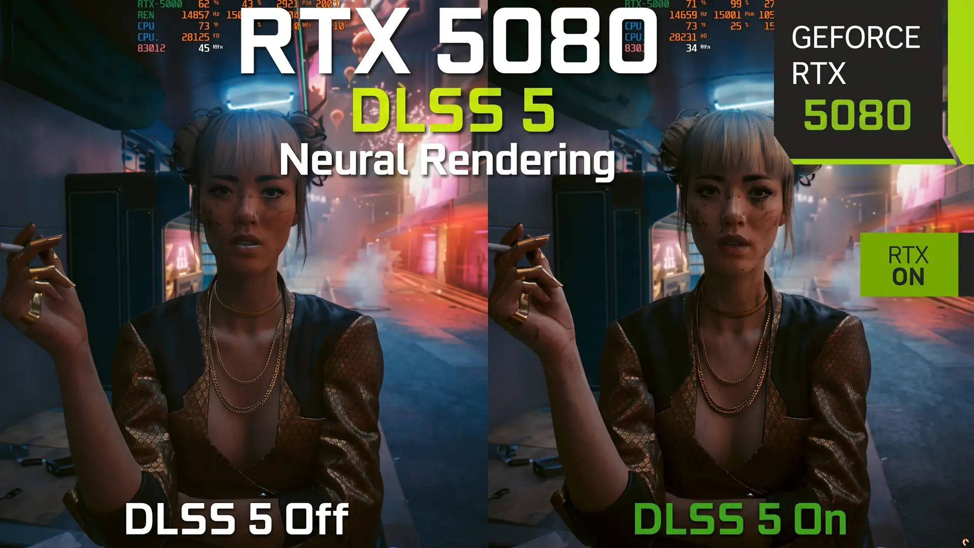 DLSS 5 снизил FPS на RTX 5080 с 55 до 30 в Cyberpunk 2077 с полной трассировкой путей в 4K
