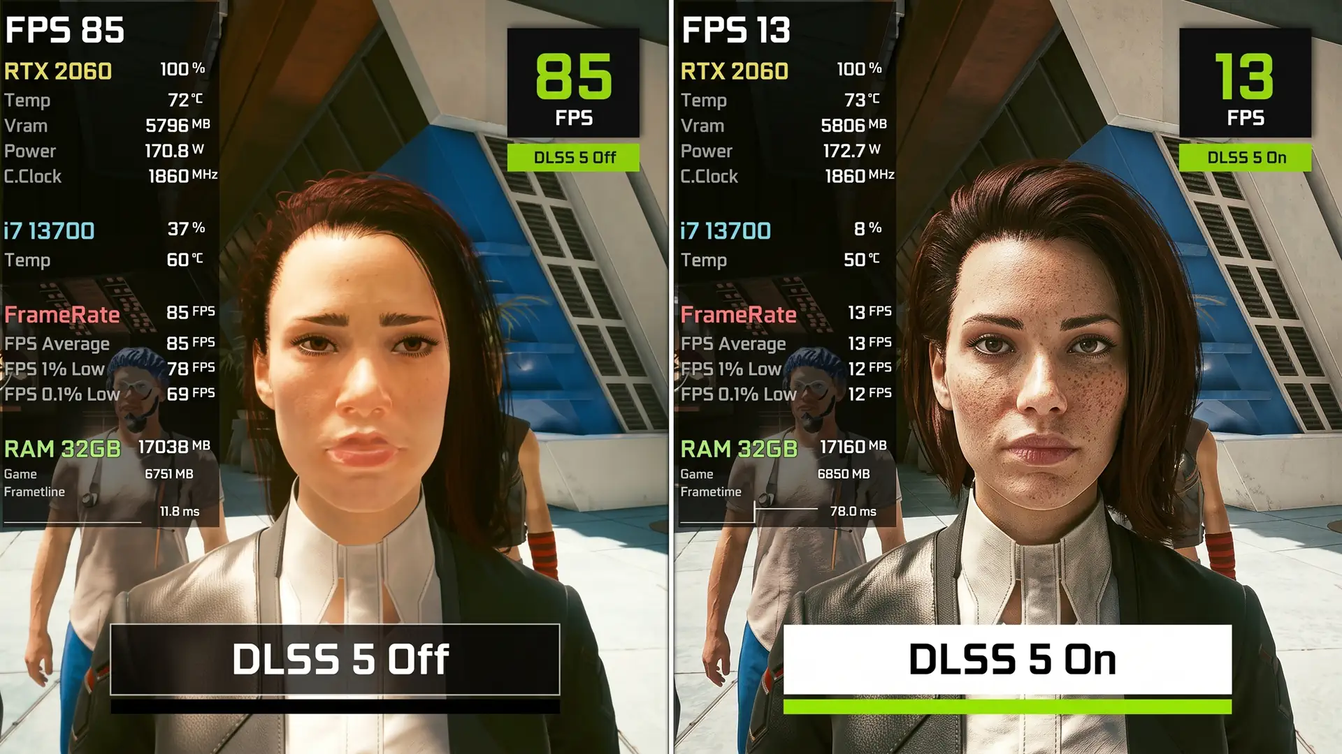 DLSS 5 снизил FPS на RTX 2060 более чем в шесть раз в Cyberpunk 2077
