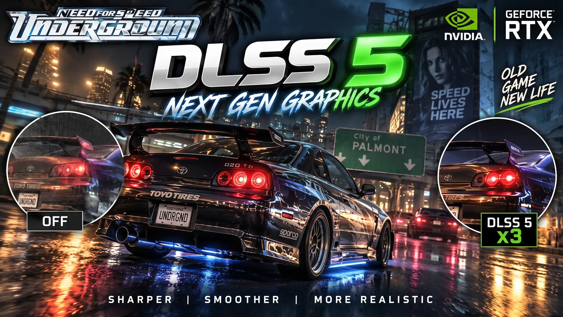 Need for Speed Underground 2003 с DLSS 5 получила четкие машины и неоновые отражения