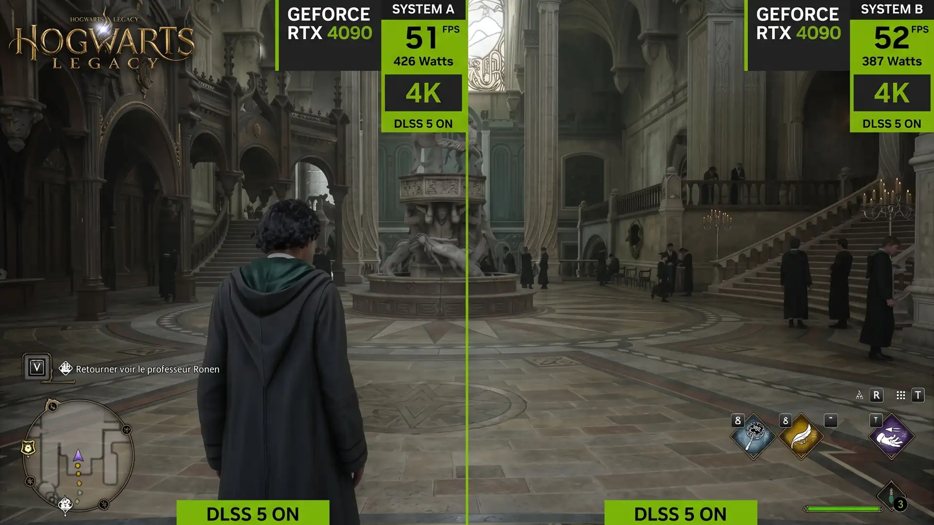 Андервольтинг RTX 4090 с DLSS 5 повысил FPS снизил потребление на 10% в Hogwarts Legacy в 4K