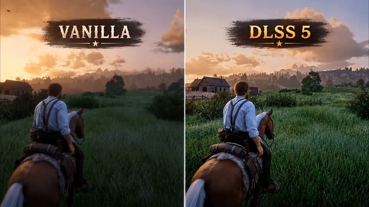 DLSS 5 улучшает качество изображения в Red Dead Redemption 2 даже в ранней версии