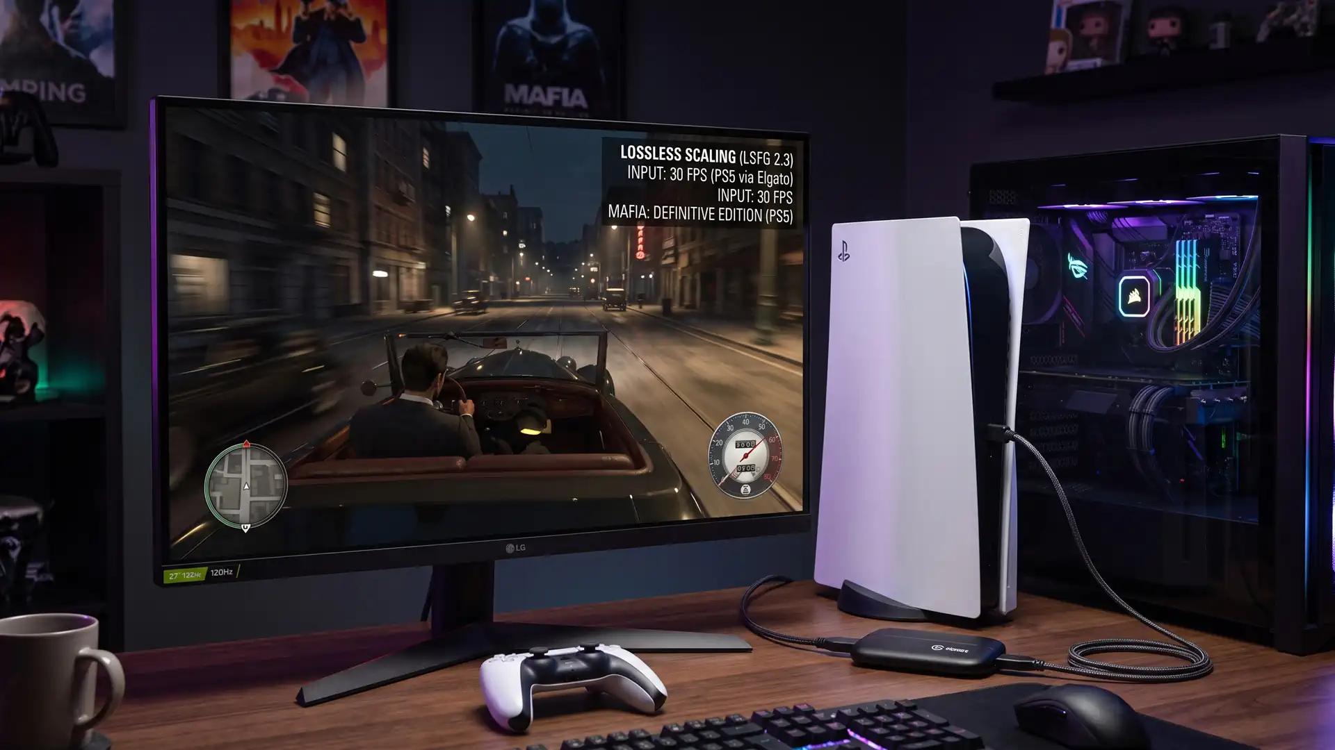 Lossless Scaling увеличил 30 FPS на PlayStation 5 до 120 кадров в Mafia Definitive Edition