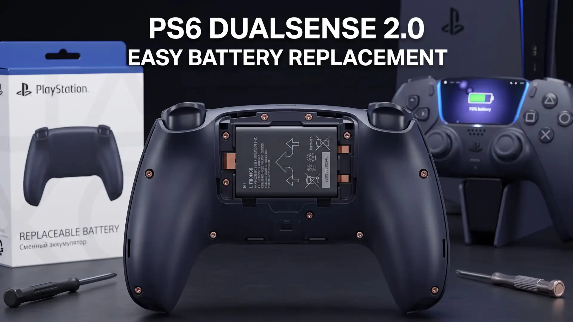 Контроллер DualSense 2 для консоли PlayStation 6 может получить заменяемый аккумулятор