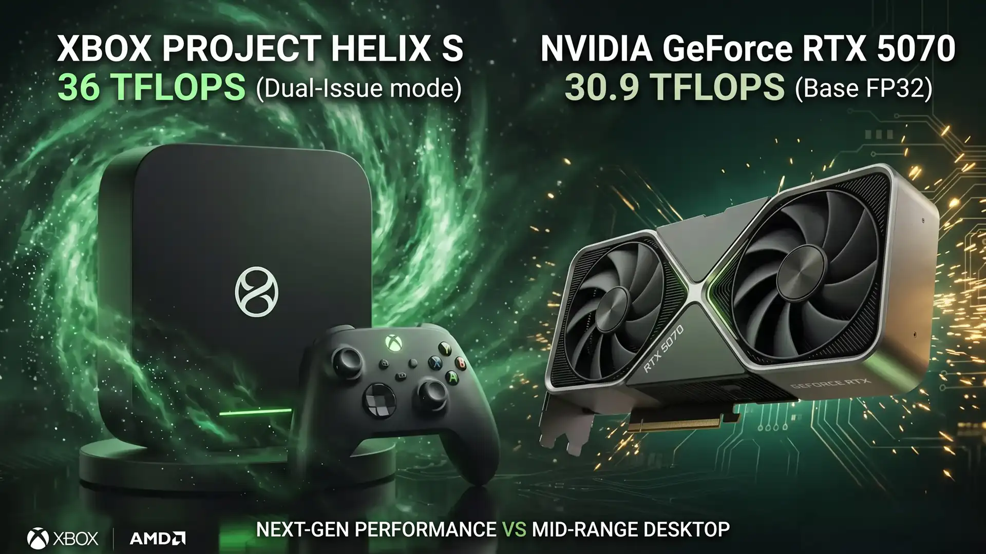 Xbox Project Helix S превзойдет RTX 5070 по пиковой FP32 мощности с 36 TFLOPS