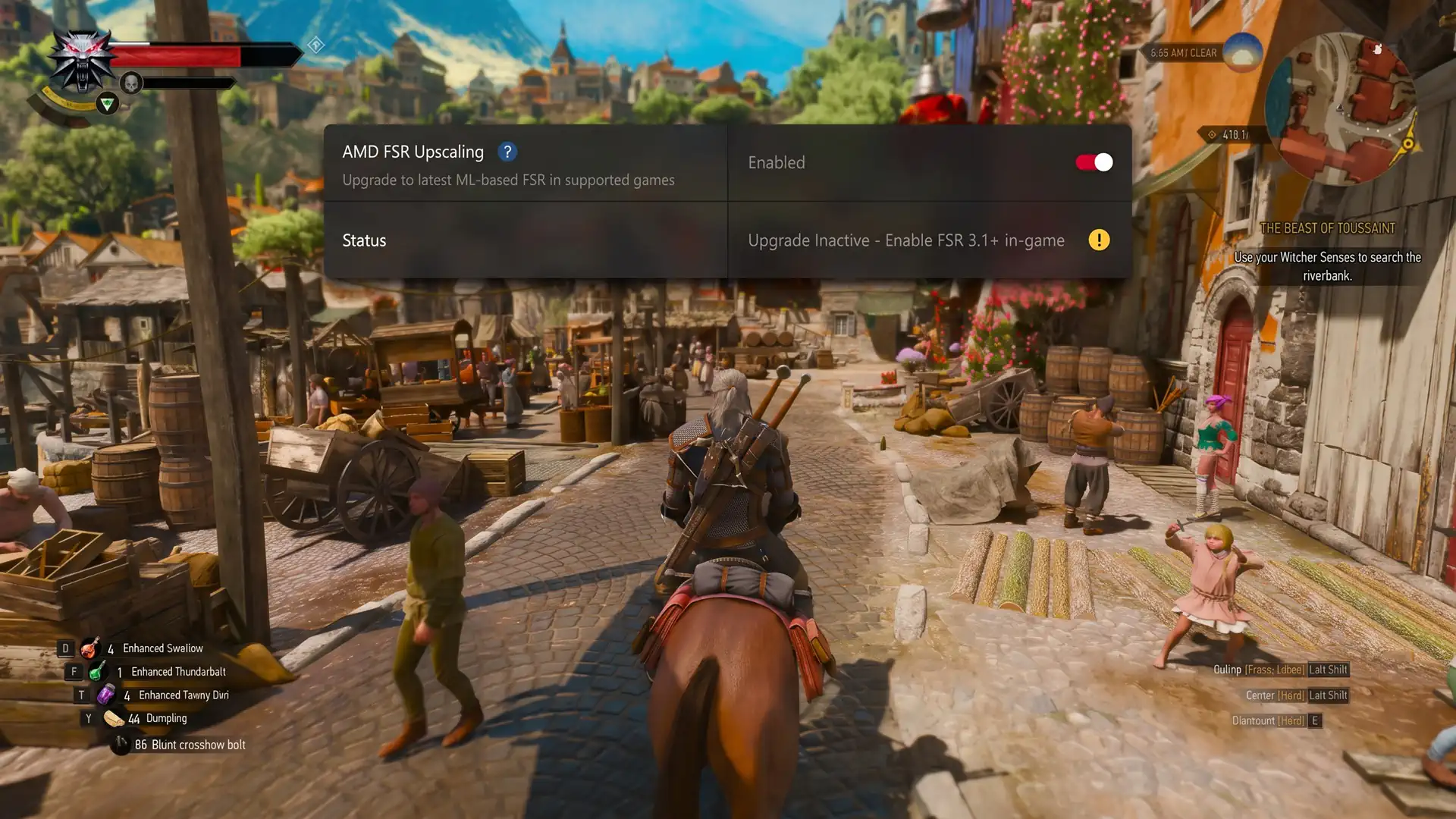 FSR 4.1.1 незаметно переключается на старый FSR 3.1 на  Radeon RX 7000 в The Witcher 3 Remastered