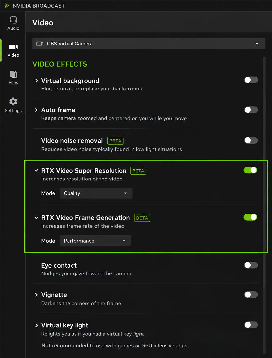 NVIDIA Broadcast gpu