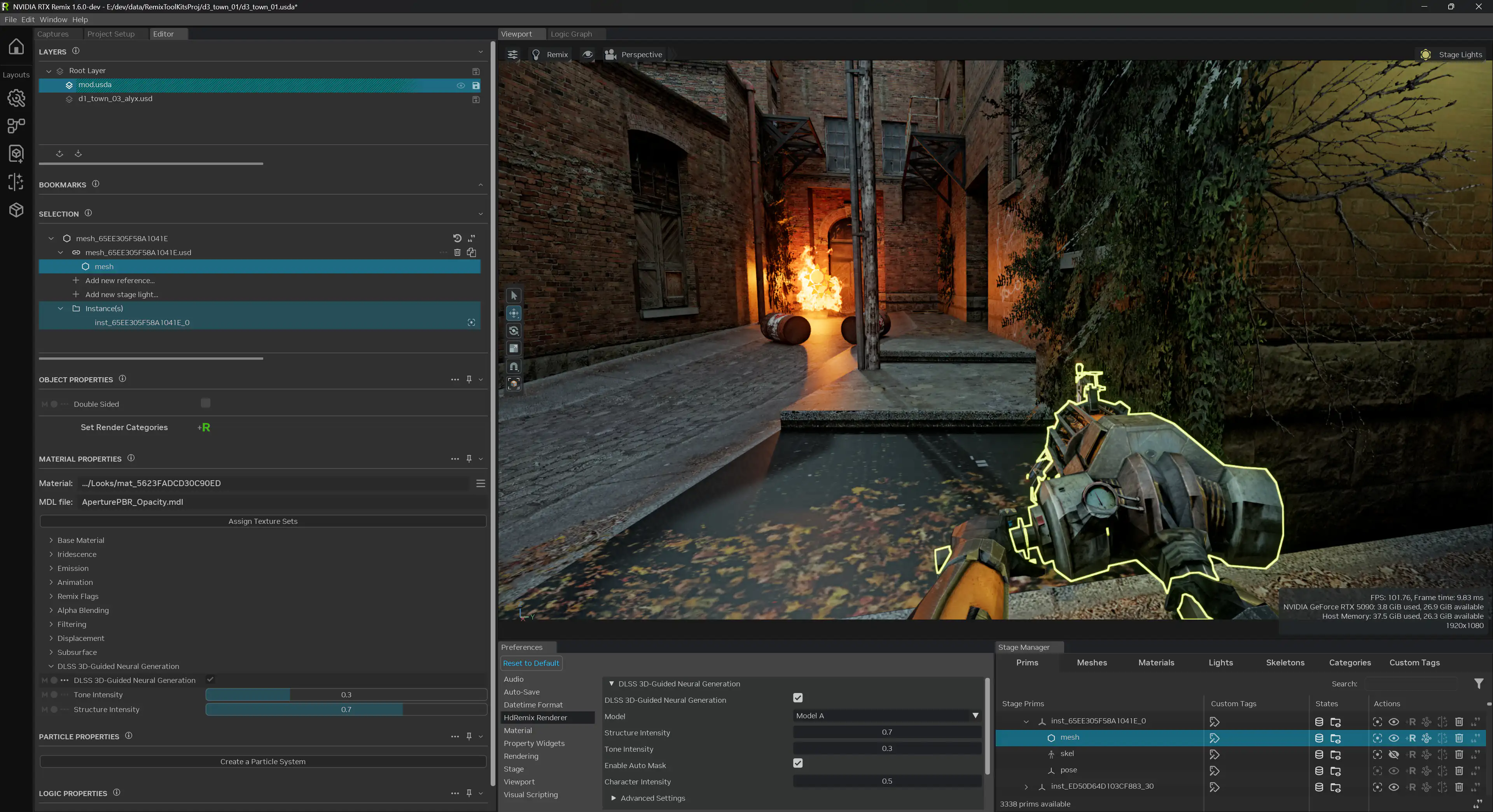 nvidia rtx remix dlss 5 3d guided neural rendering user interface 002 gpu