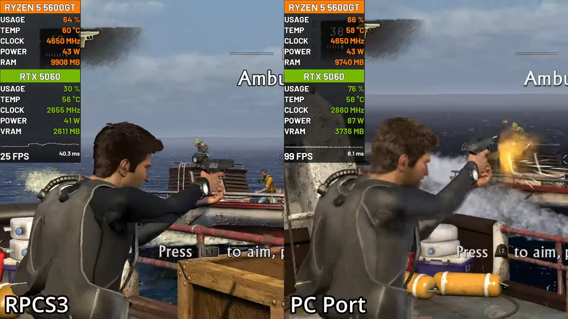 Нативный порт Uncharted показал до 112 FPS и оказался в 4 раза быстрее эмулятора RPCS3