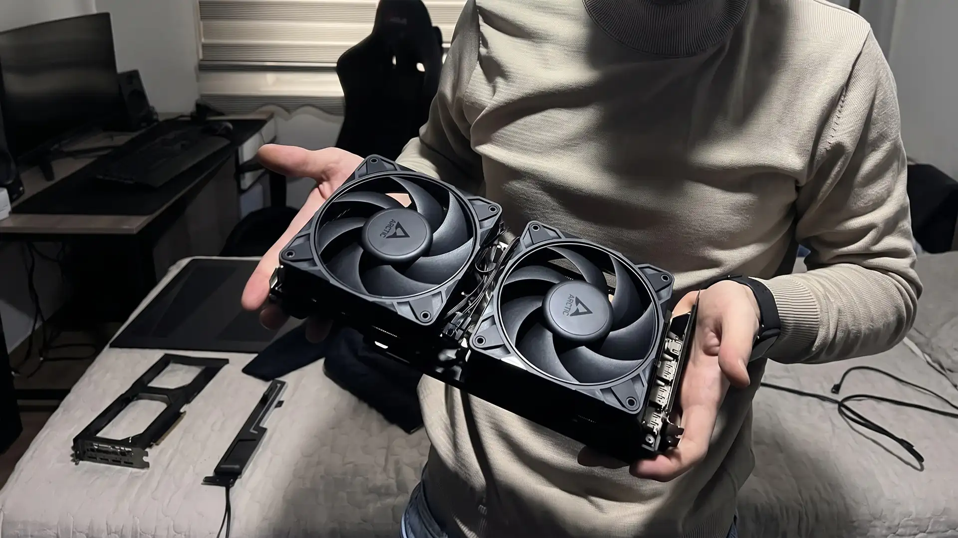Модификация MSI RTX 3080 Ti Ventus 3X с вентиляторами Arctic снизила температуру на 14°C