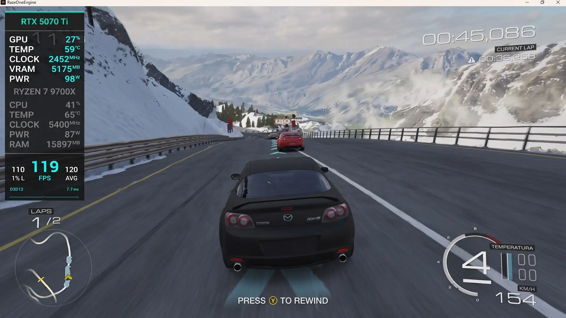 Forza Motorsport 5 с Xbox One достигла стабильных 120 FPS на ПК