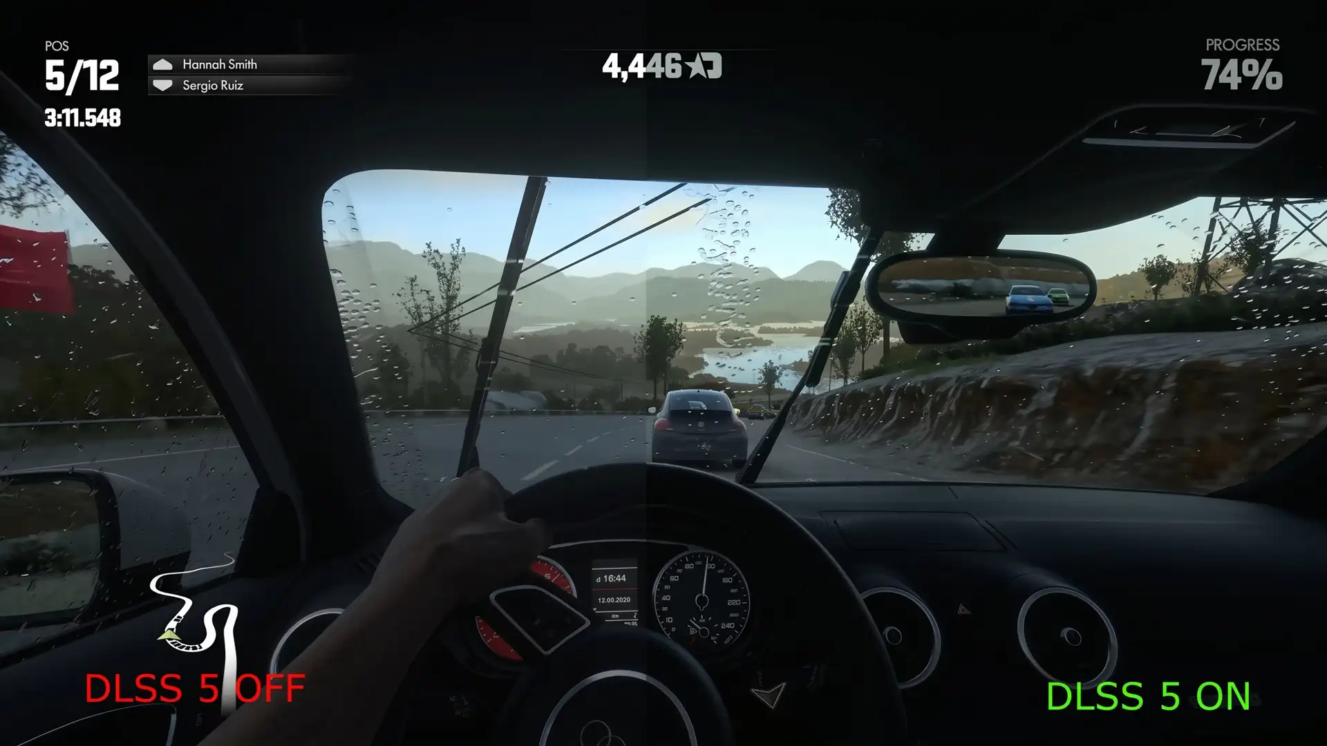 Driveclub 2014 года с DLSS 5 продемонстрировала более четкие отражения и эффекты дождя
