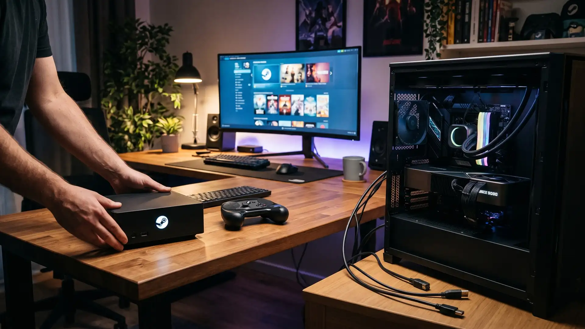 Пользователь заменяет флагманский ПК с RTX 5090 на компактную гибридную систему Steam Machine