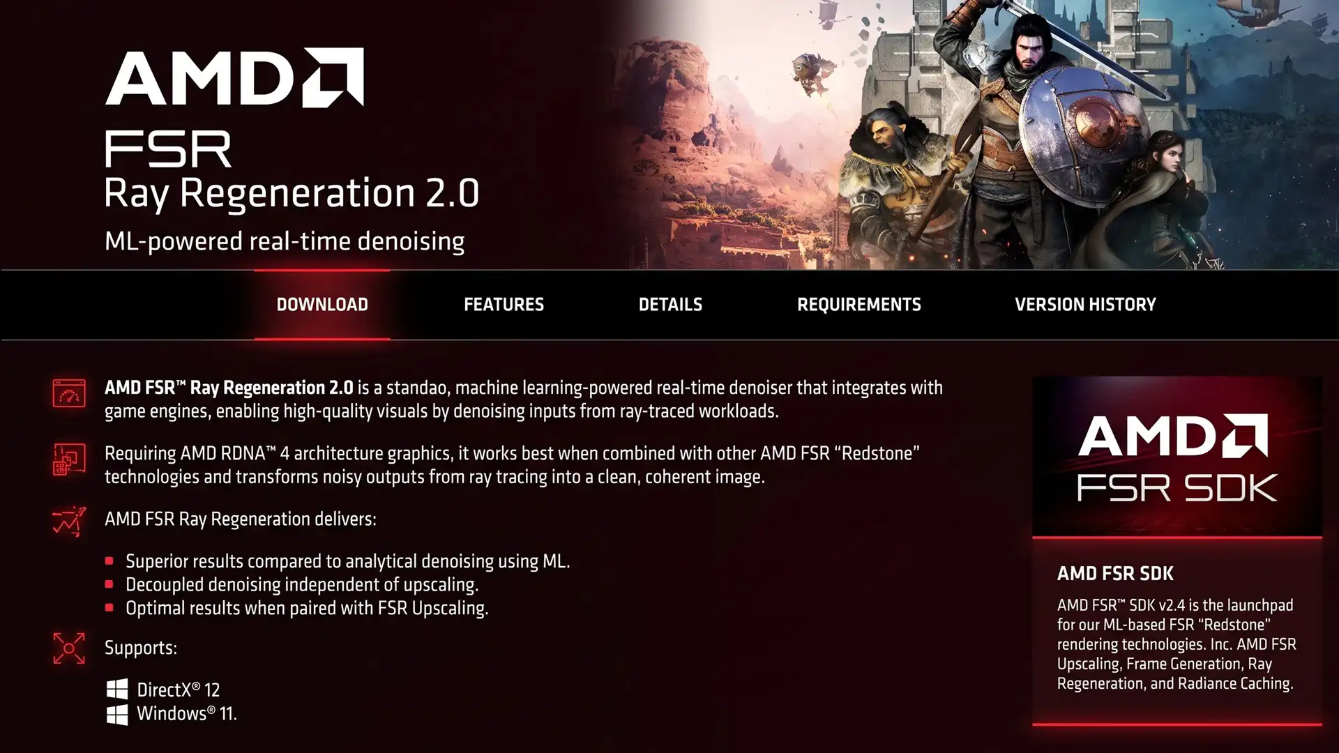 Компания AMD проектирует систему шумоподавления FSR Ray Regeneration 2.0