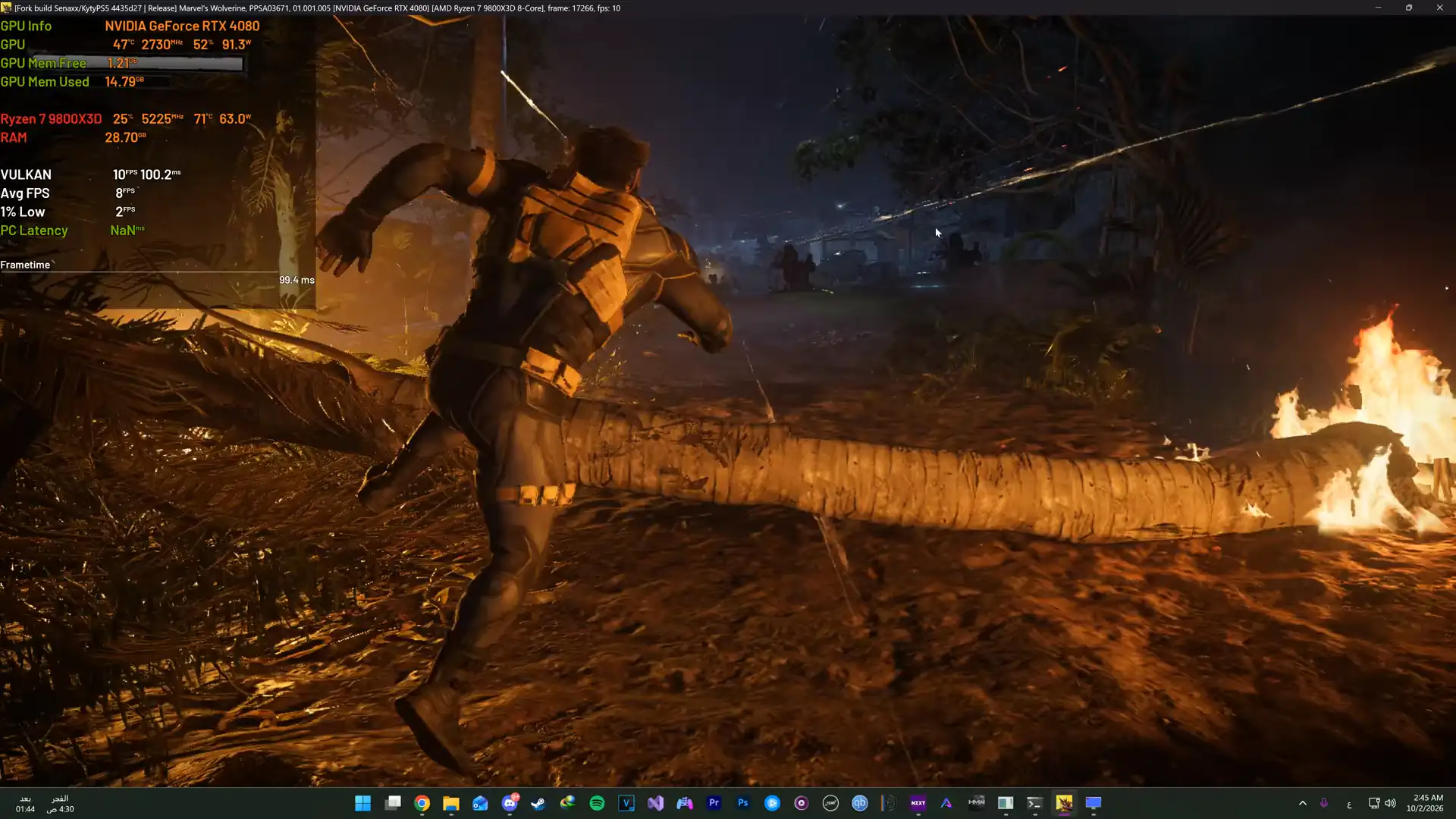 Marvel's Wolverine уже выдает до 10 FPS на ПК с RTX 4080 и Ryzen 7 9800X3D через KytyPS5