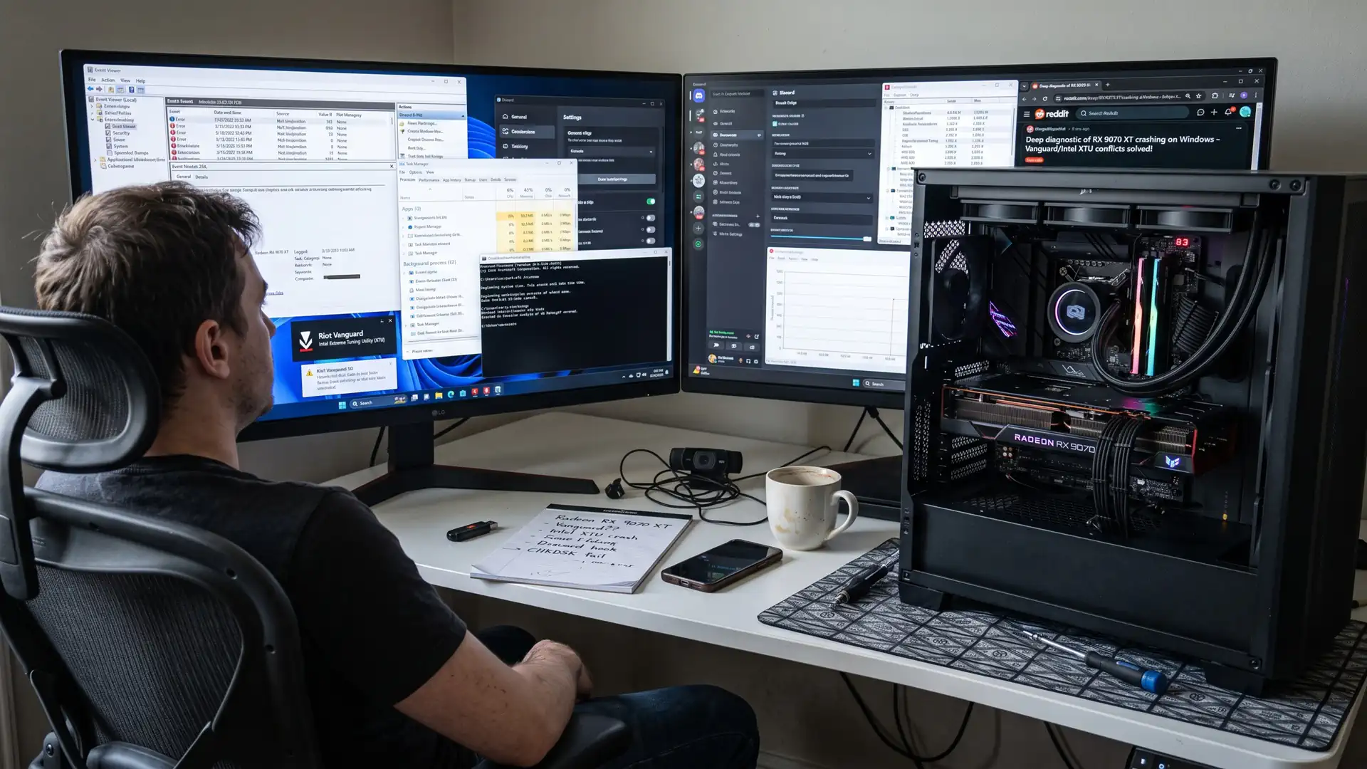 Radeon RX 9070 XT перестала сбоить после удаления Intel XTU, Riot Vanguard и Discord Capture