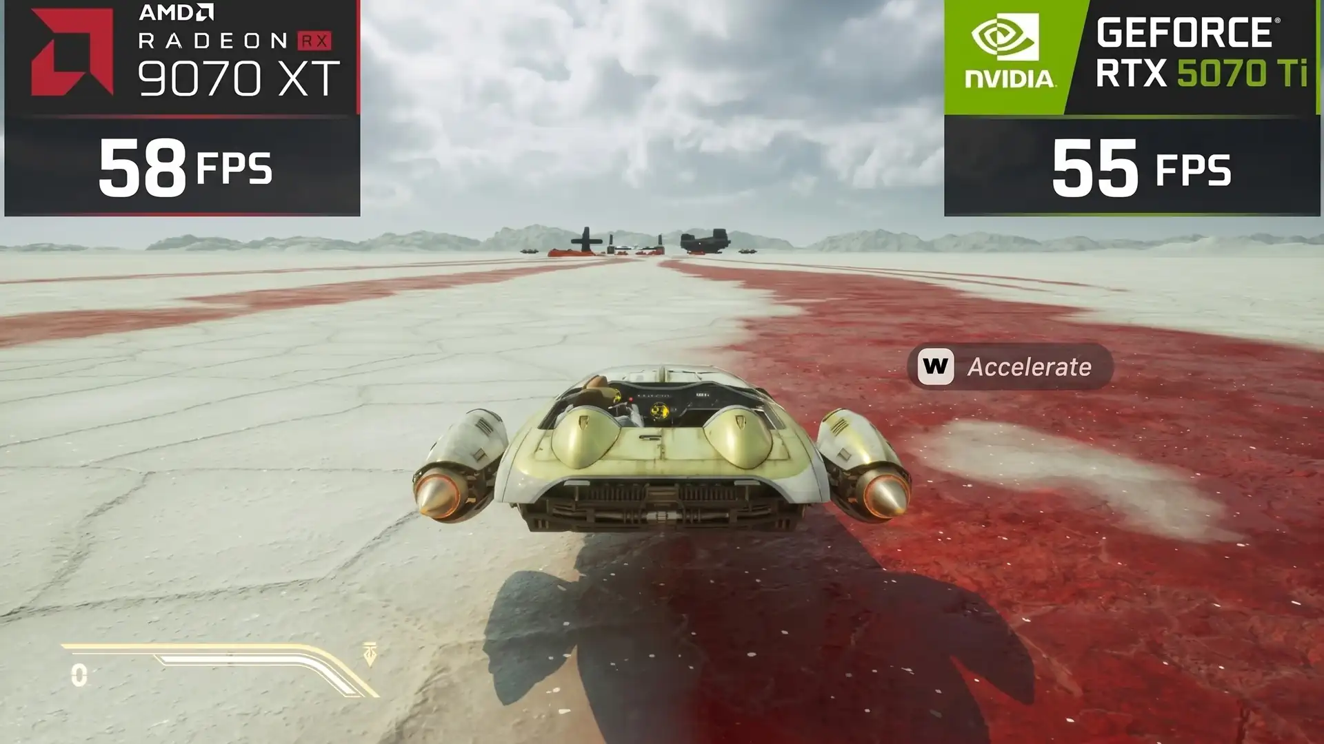 RX 9070 XT оказалась быстрее RTX 5070 Ti в STAR WARS Galactic Racer в 4К