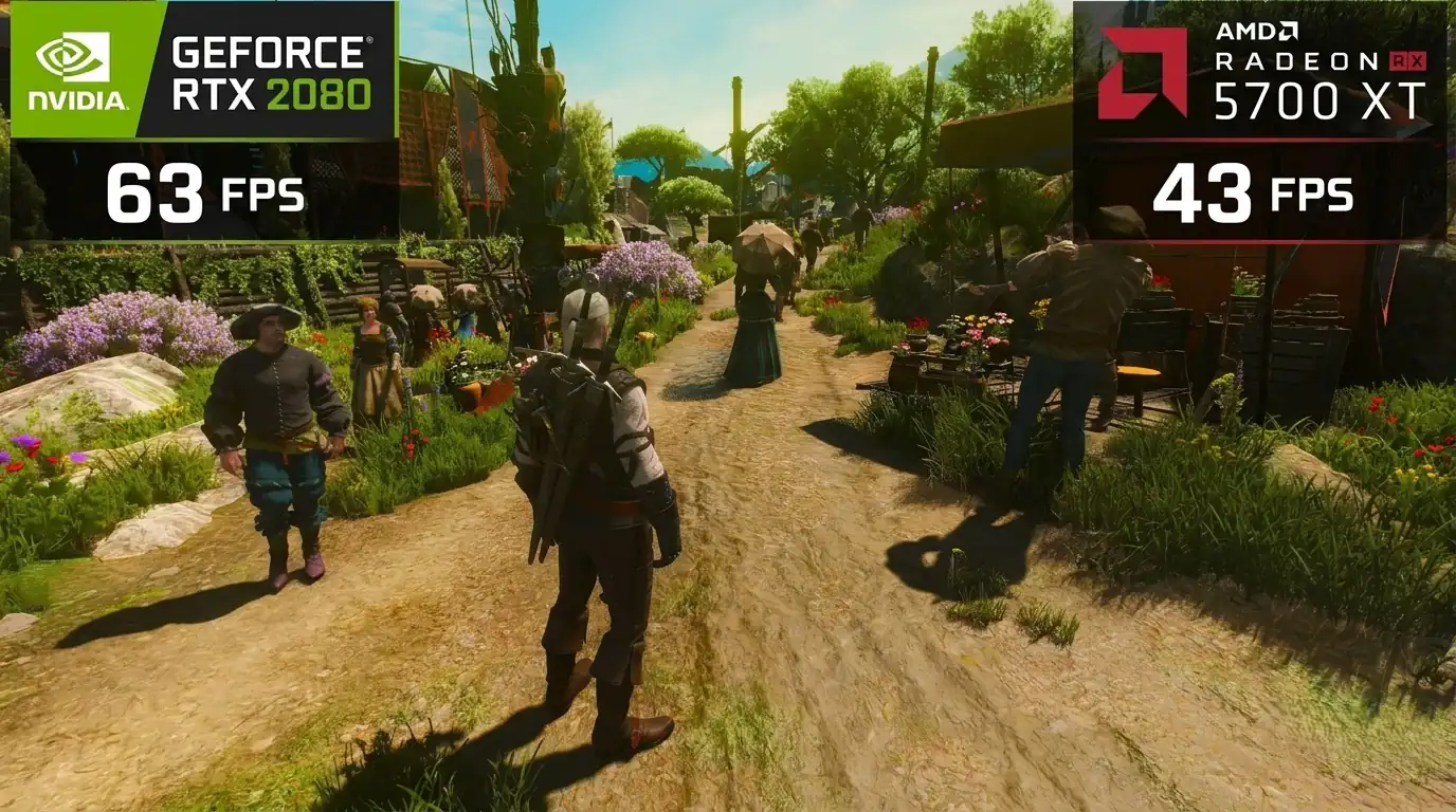 Radeon RX 5700 XT уступила GeForce RTX 2080 в The Witcher 3 Remastered на 46%