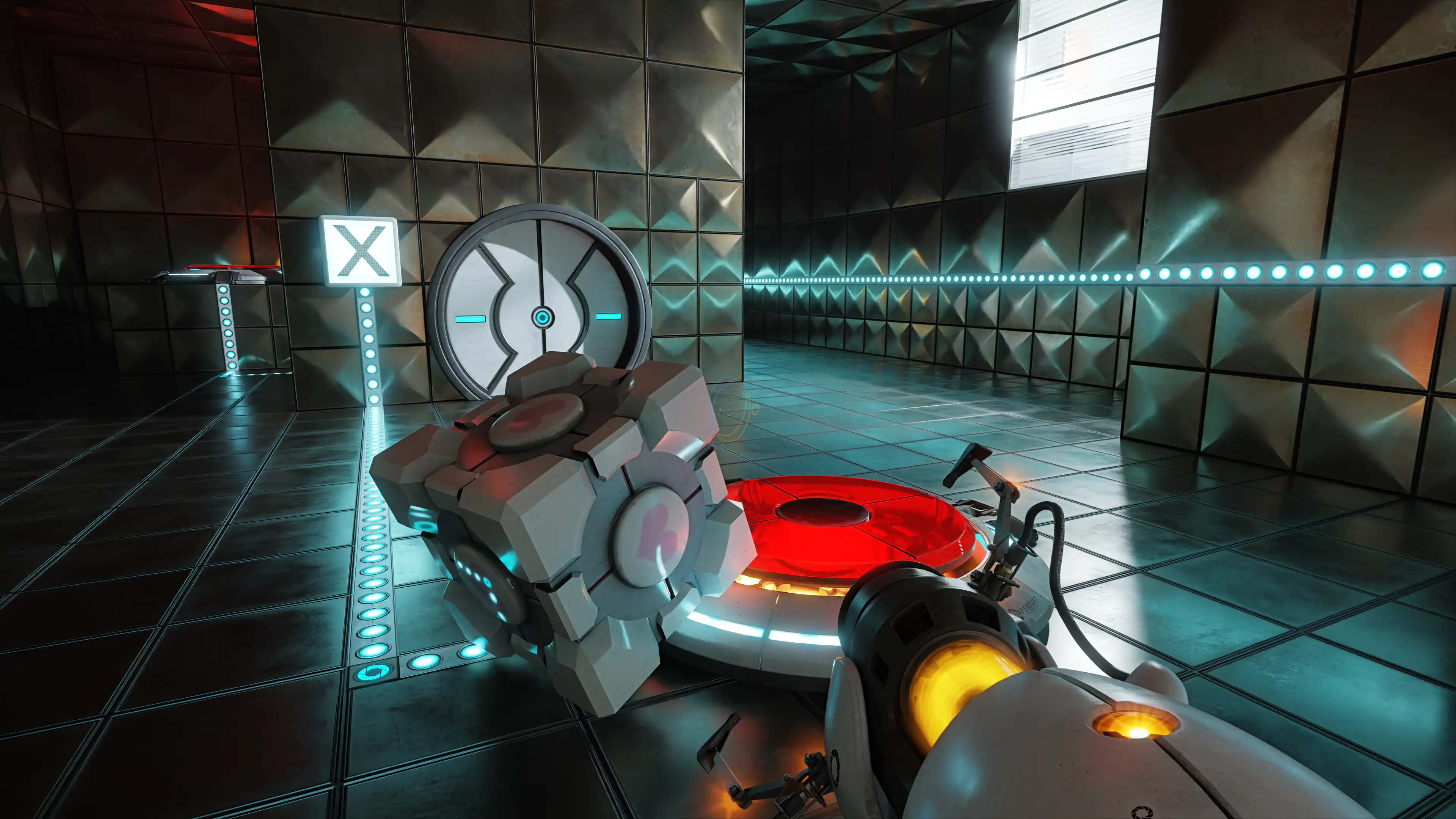 Демонстрация работы технологии DLSS Ray Reconstruction 4.5 в Portal with RTX