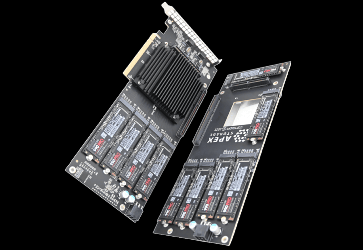 Apex Storage X21 AIC 21 PCIe Gen 4 M.2 SSDs 8 gigapixel standard scale 2 00x 728x503