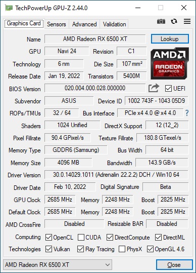 Radeon RX 6500 GPU