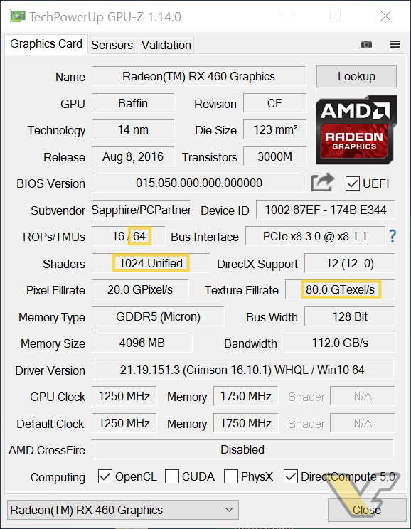 Sapphire RX 460 NITRO UNLOCKED
