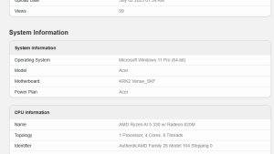 Acer готовит бюджетный ноутбук с новым чипом AMD Krackan Point 2